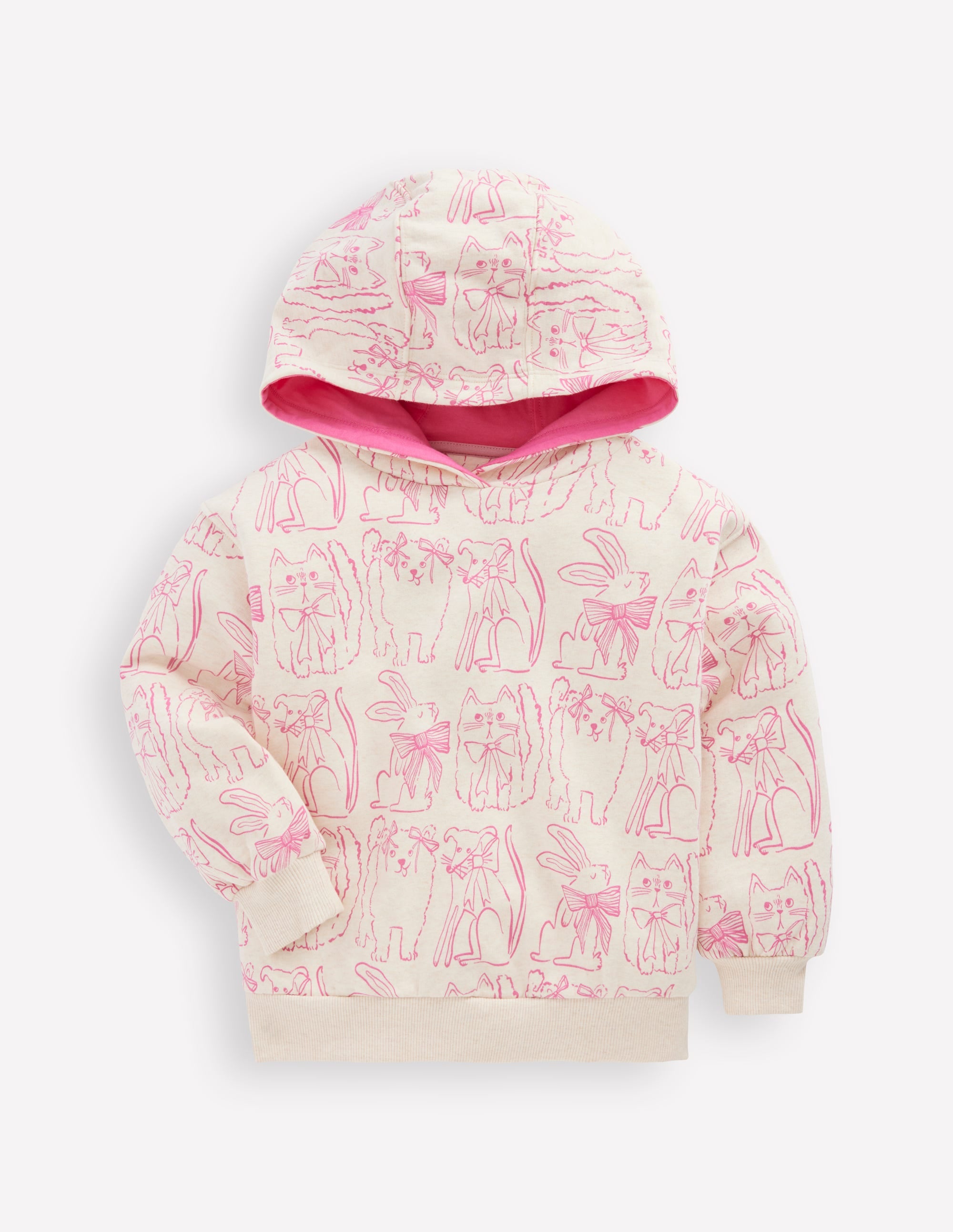 Bedruckter Kapuzenpullover-Haferbeige Haustiere - Image 5