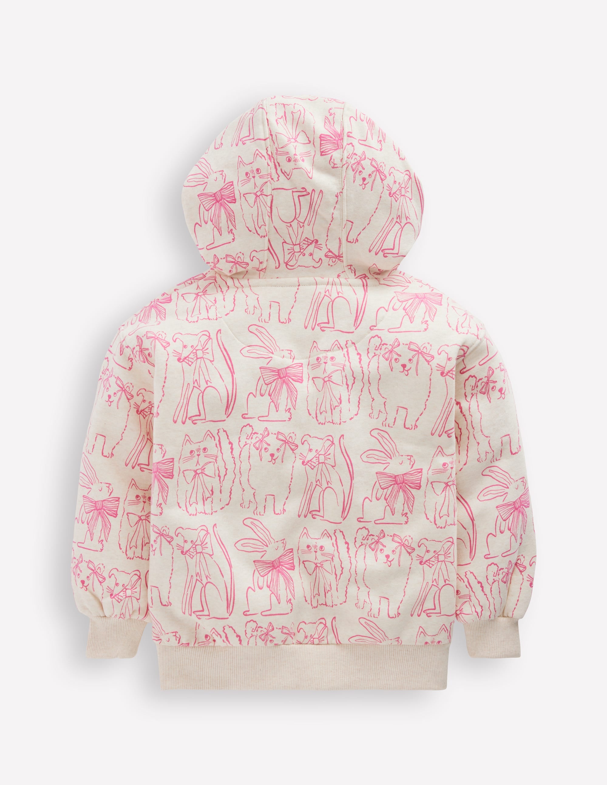 Bedruckter Kapuzenpullover-Haferbeige Haustiere - Image 6