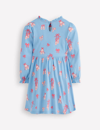Jerseykleid mit Blousonärmeln-Hellblau Ballettschuhe-4