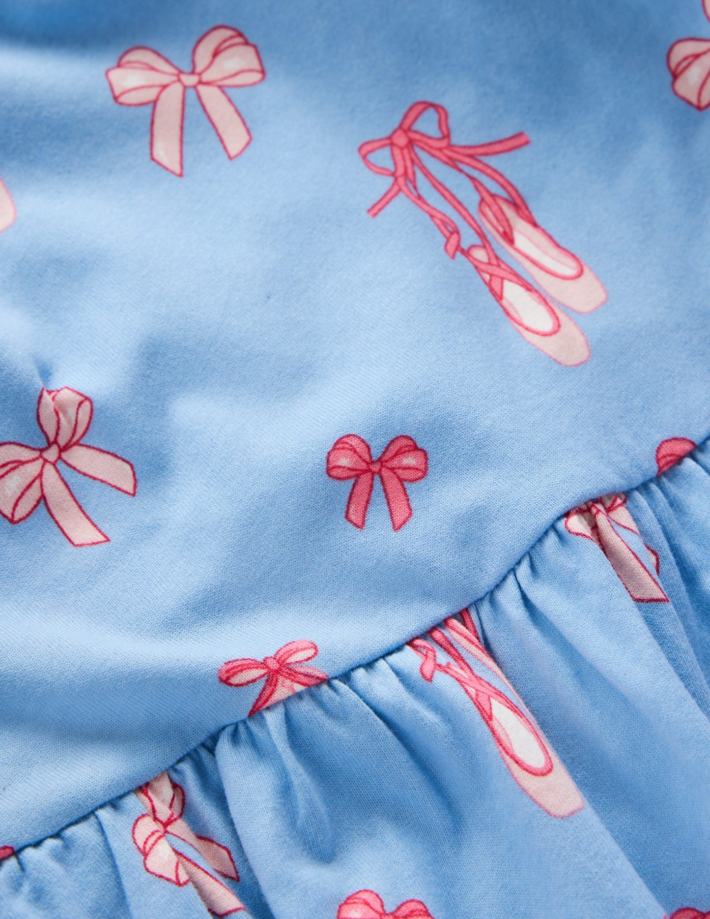 Jerseykleid mit Blousonärmeln-Hellblau Ballettschuhe