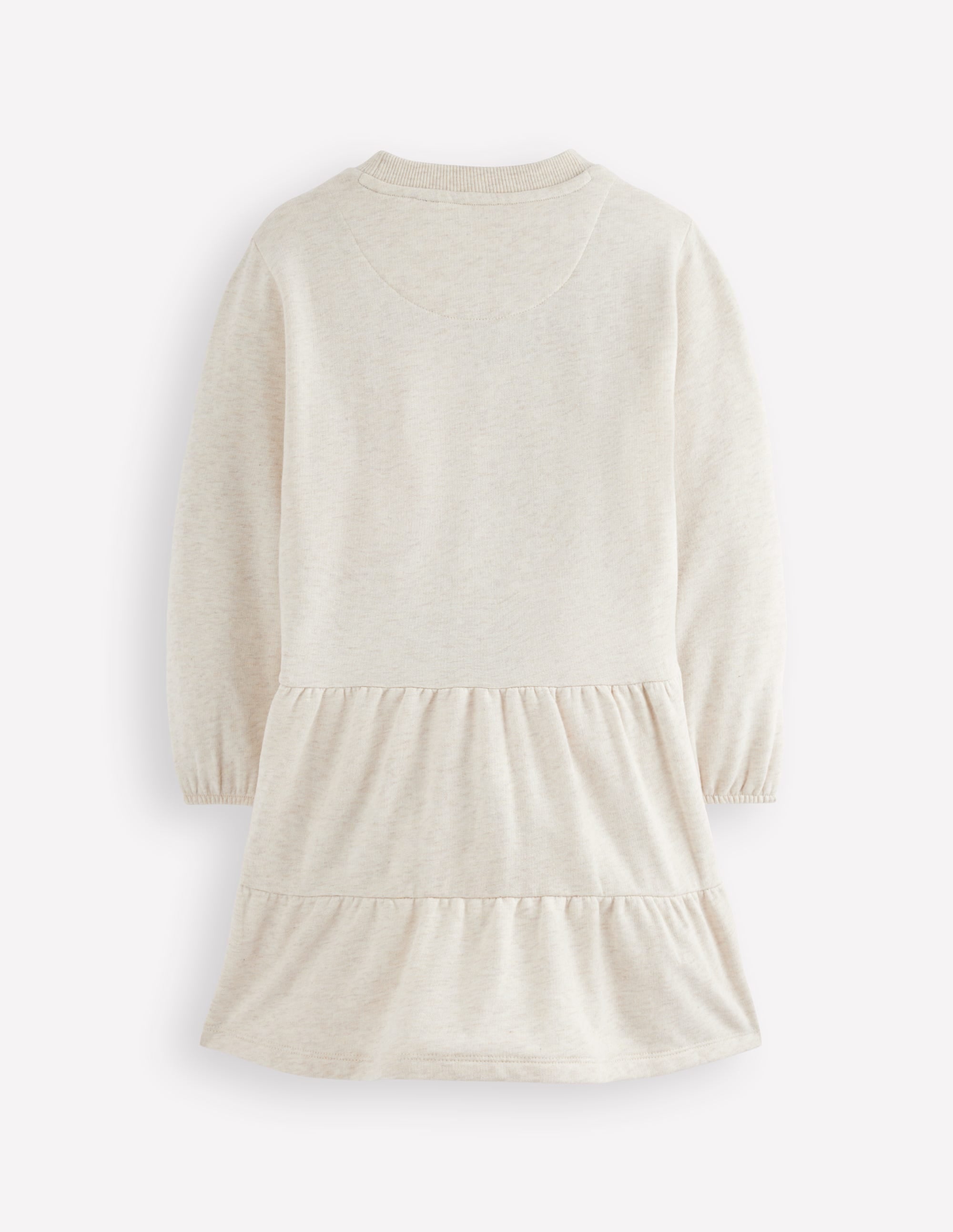 Drop Waist Sweatshirt Dress-Oatmeal Marl Appliqué - Image 2