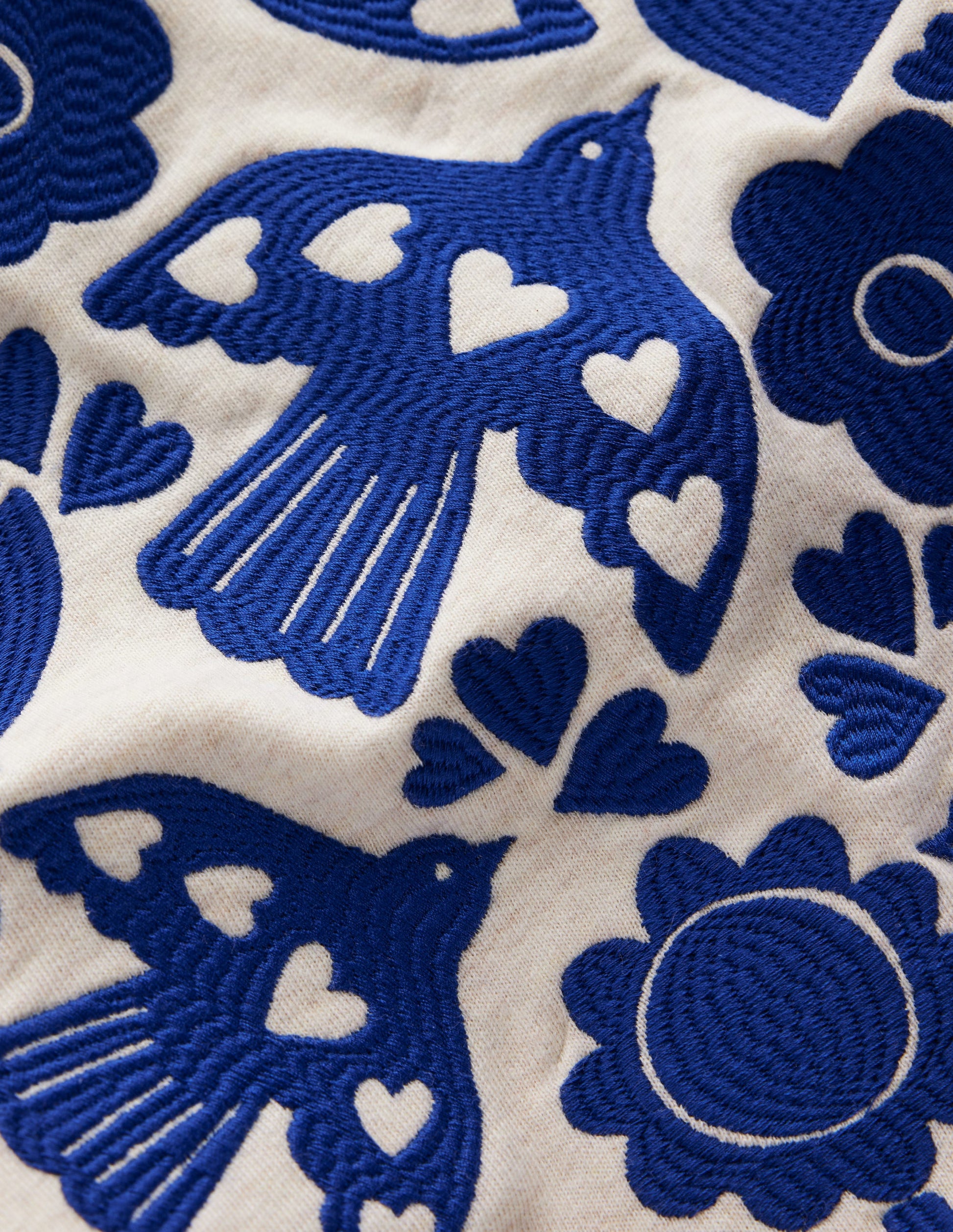 Sweatkleid mit tiefer Taille-Haferbeige Meliert Applikation-4