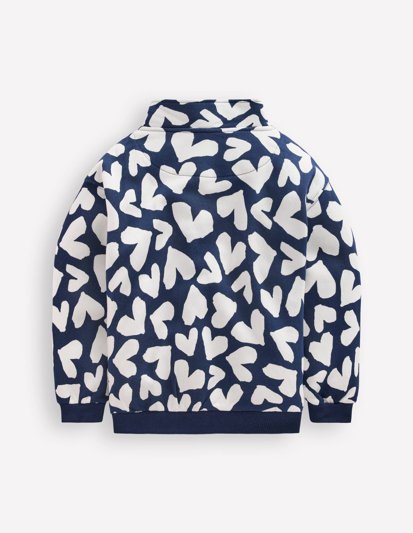 Sweatshirt mit Halbreißverschluss-Marineblau Herzen