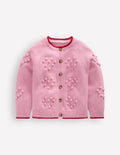 Hübsche Strickjacke mit Bommeln-Kirschblütenrosa
