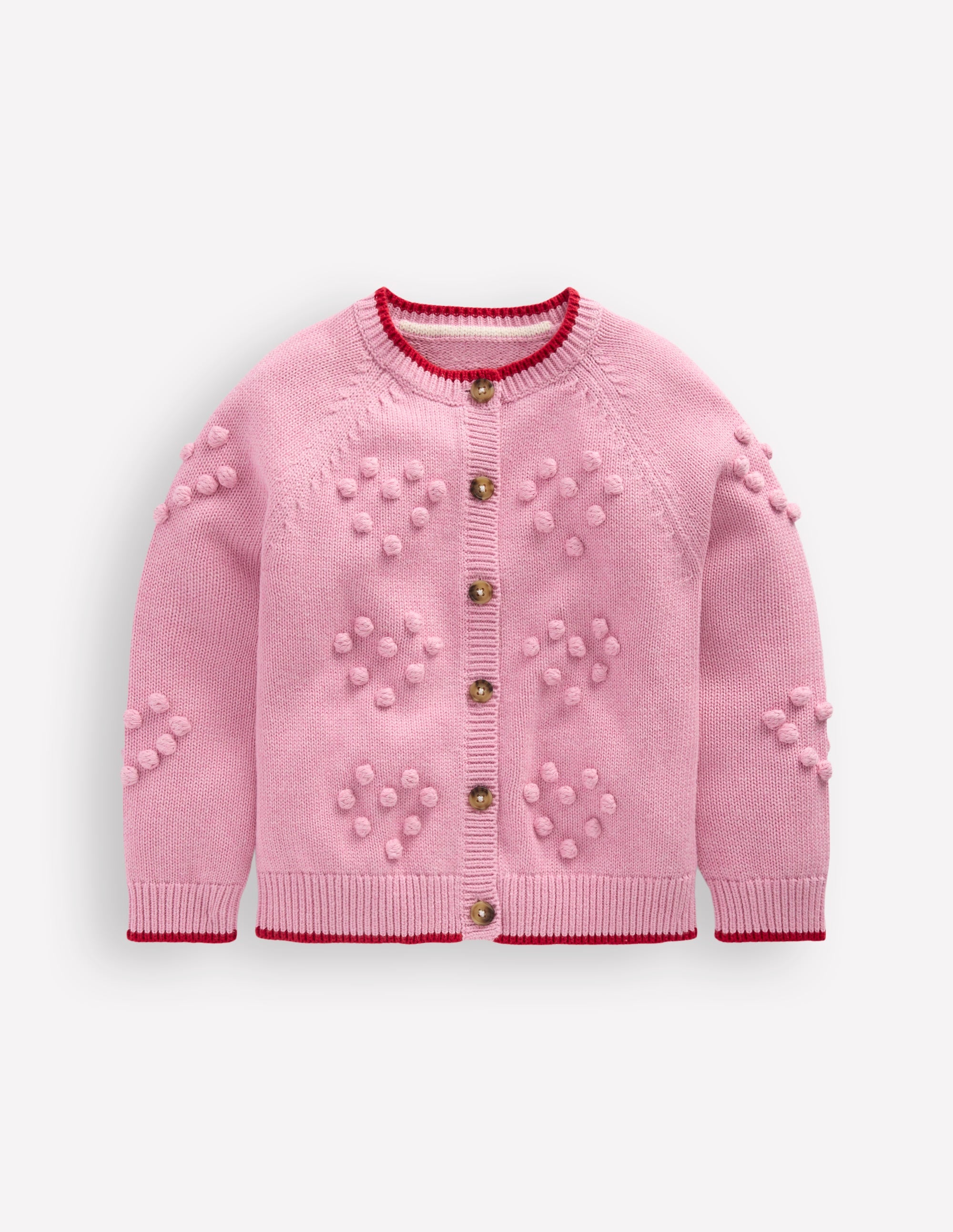 Hübsche Strickjacke mit Bommeln-Kirschblütenrosa - Image 1