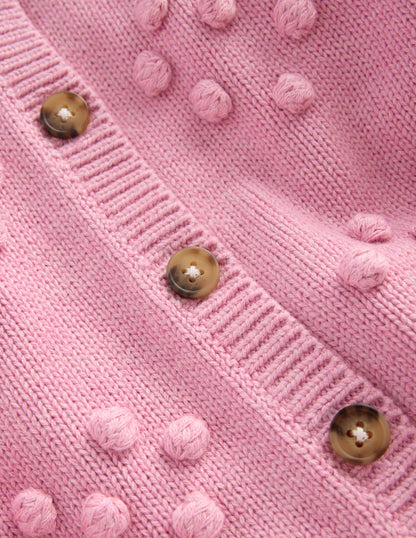 Hübsche Strickjacke mit Bommeln-Kirschblütenrosa-4