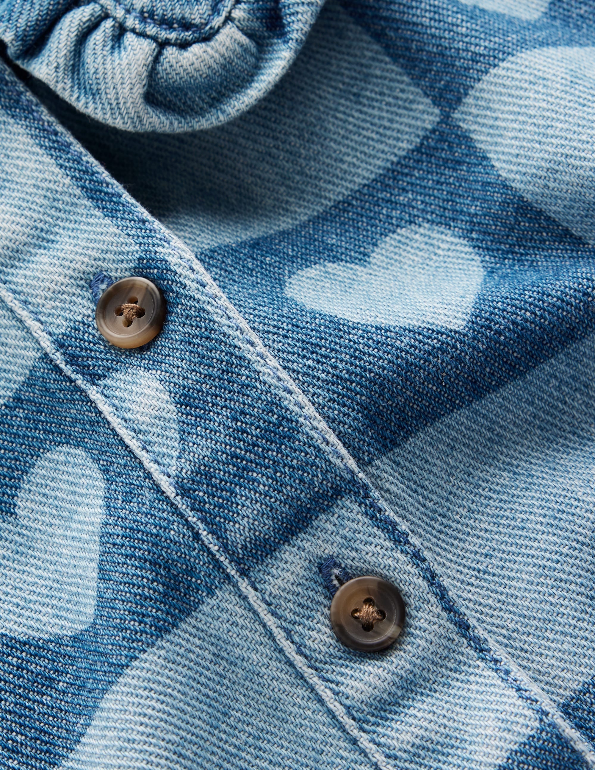 Pretty Shirt Dress-Denim Heart Stamp - Image 3