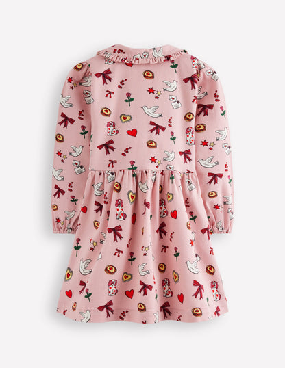 Hübsches Hemdblusenkleid-Vintage Rosa Valentinstag-2