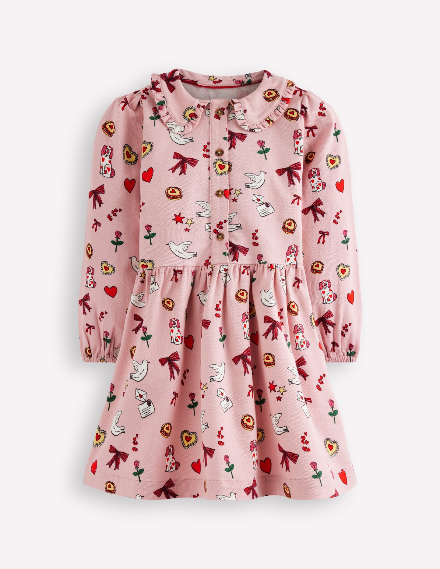 Hübsches Hemdblusenkleid-Vintage Rosa Valentinstag