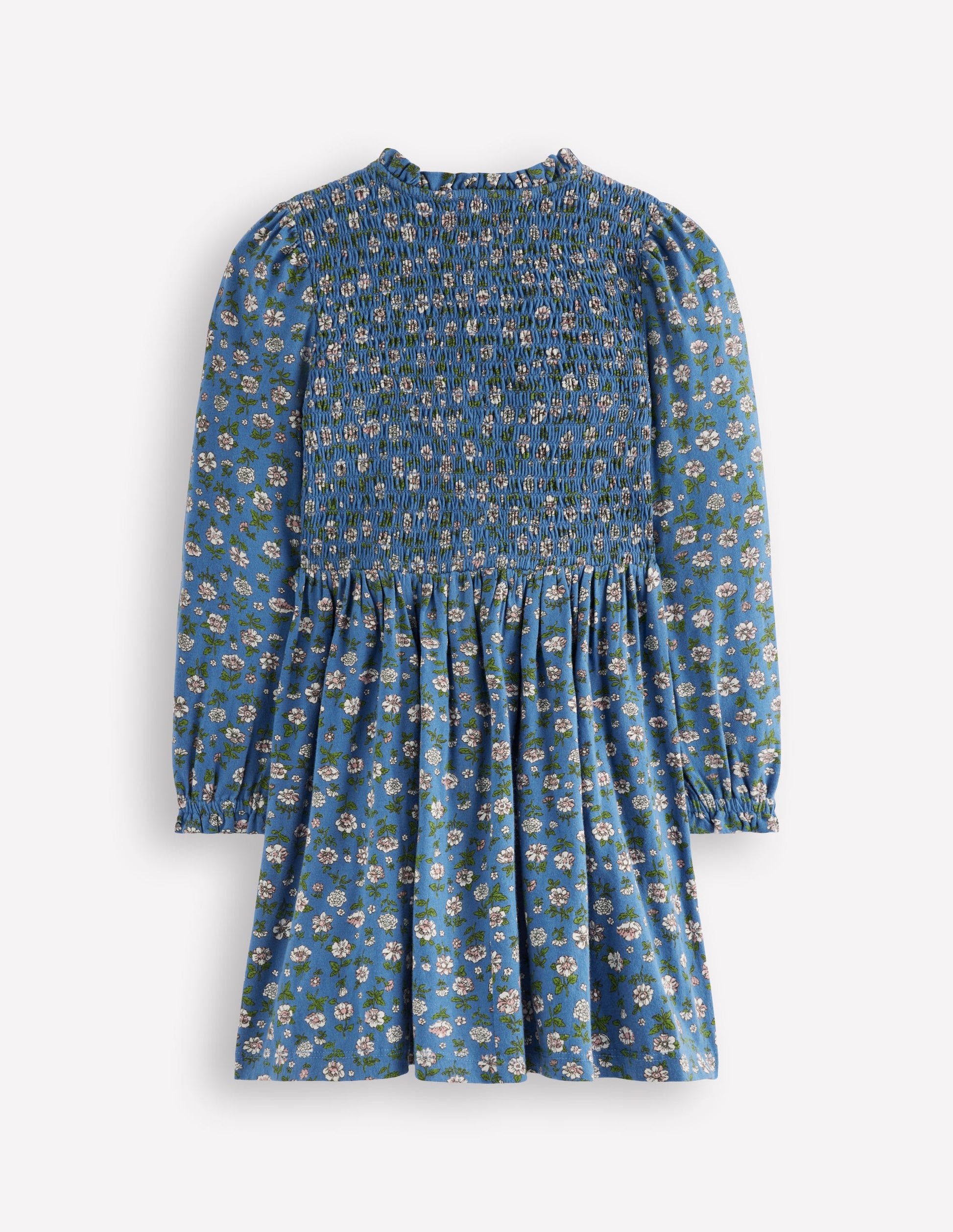 Jerseykleid mit gerafftem Oberteil-Blauhäher Gartenblume-2