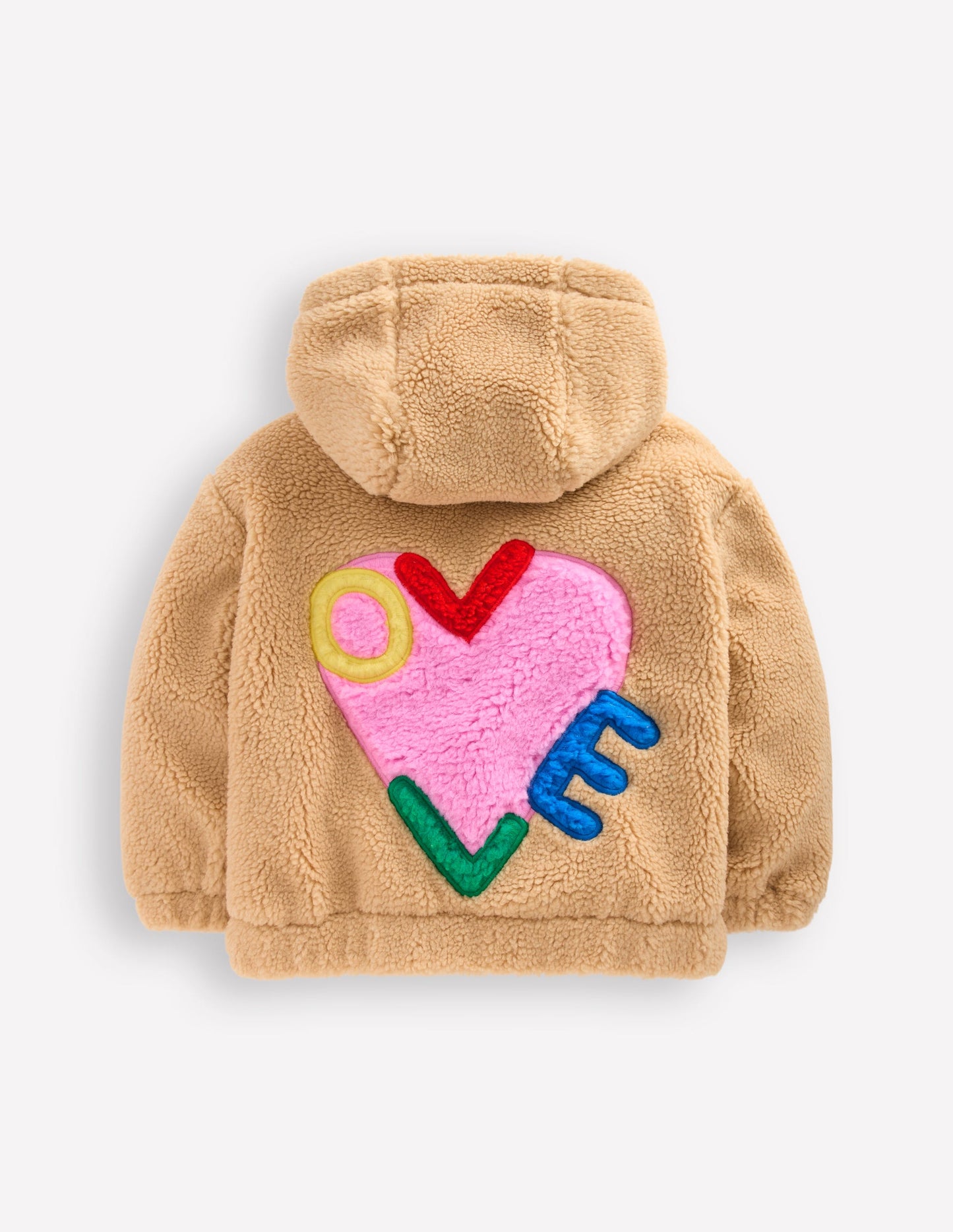 Sweat zippé décontracté en borg-Borg à appliqué Love