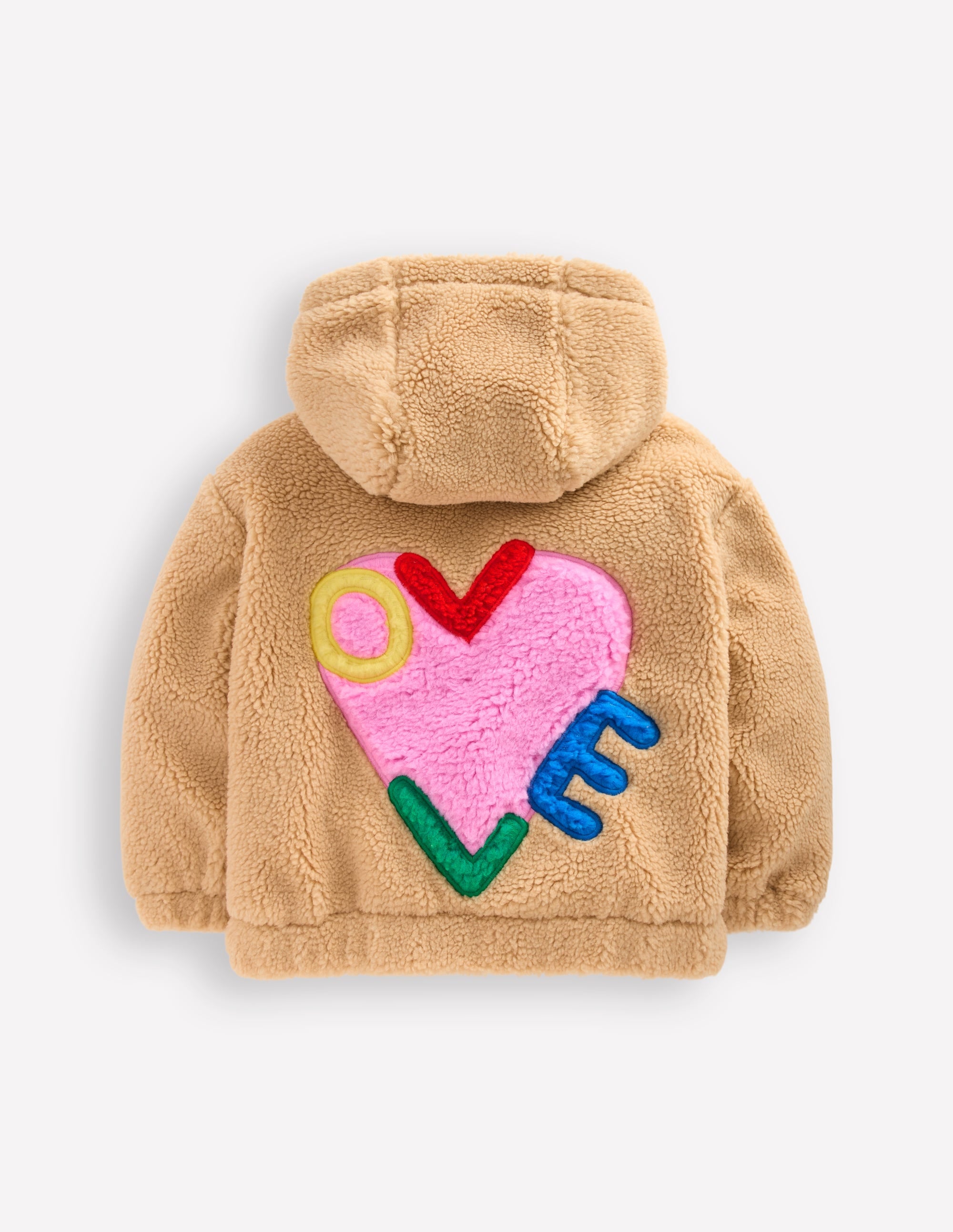 Lockere Teddyfelljacke mit Reißverschluss-Love-Applikation Teddyfell - Image 2