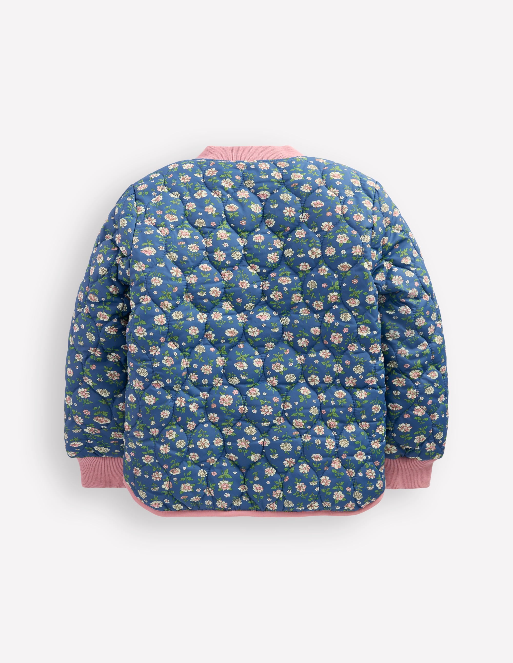 Lustige Bomberjacke-Teddyfell Blau Blumenmuster - Image 6