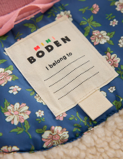 Veste bomber fun-Motif floral bleu borg-8