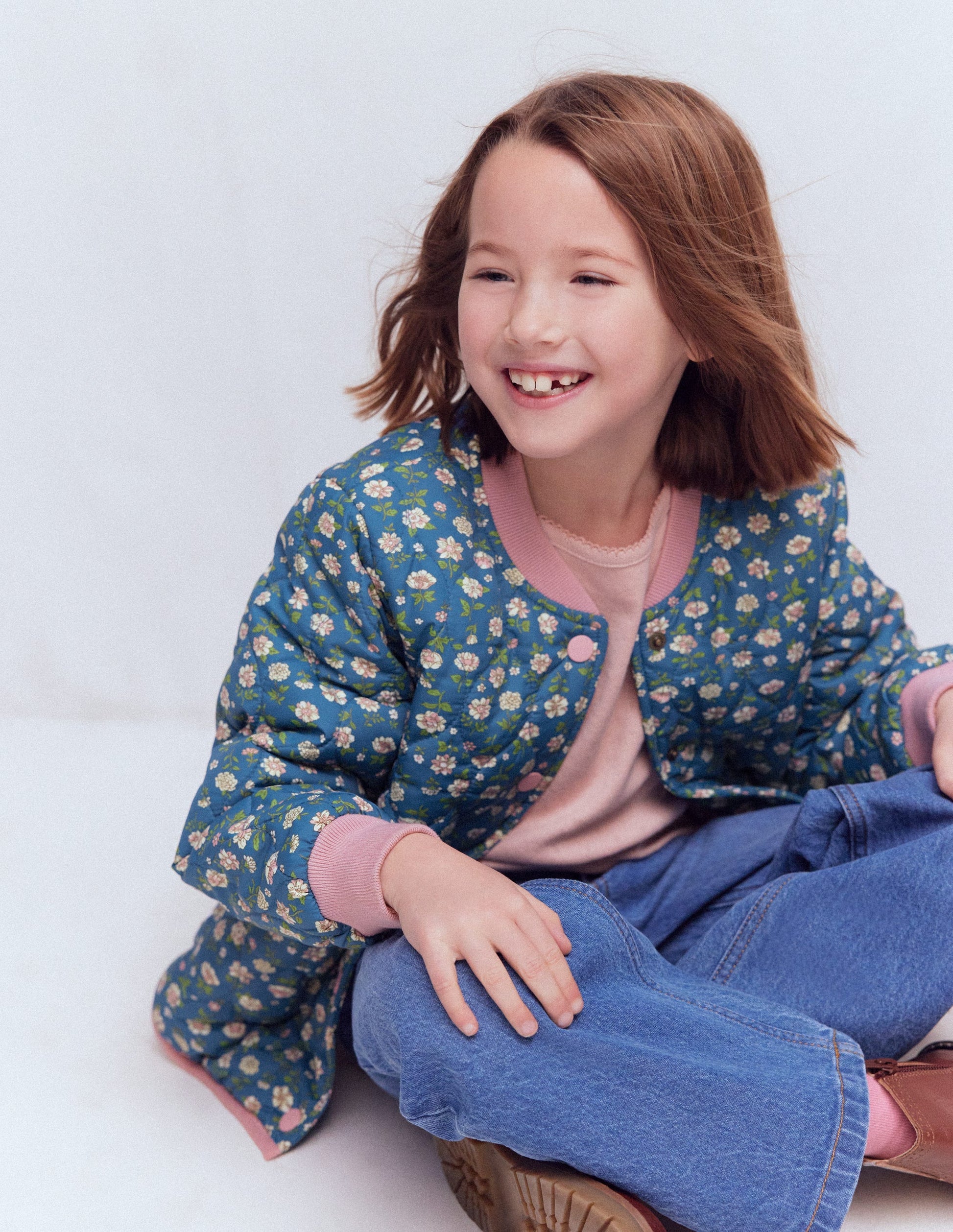 Veste bomber fun-Motif floral bleu borg-4