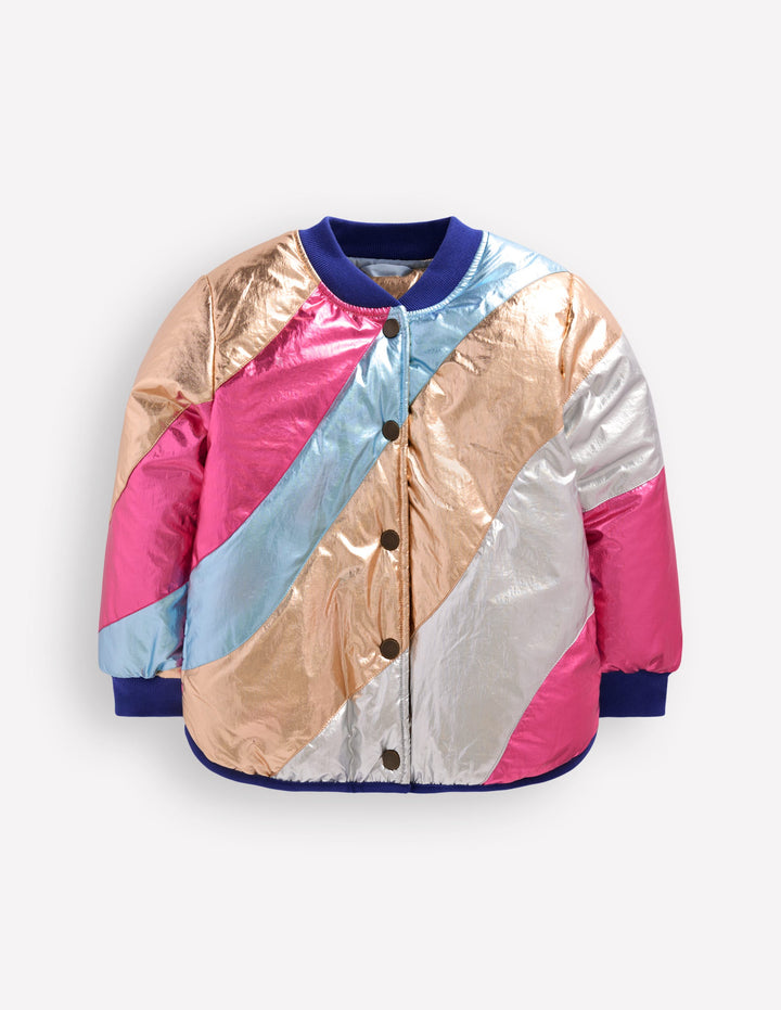 Veste bomber fun-Vague métallisée