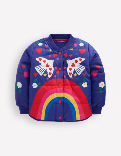 Veste bomber fun-Imprimé arc-en-ciel placé bleu marine-4