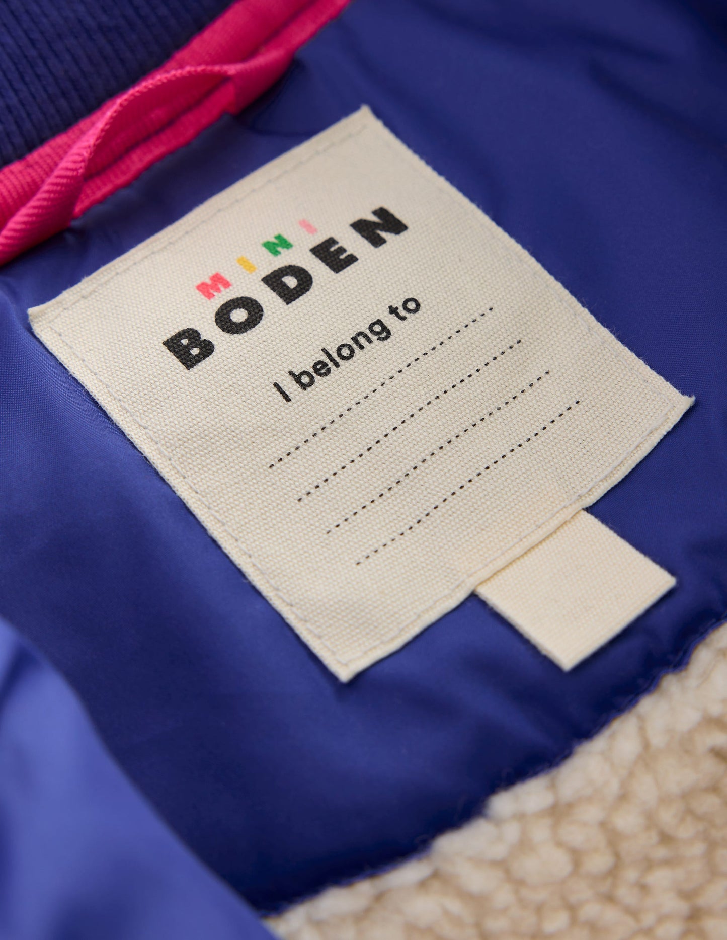 Veste bomber fun-Imprimé arc-en-ciel placé bleu marine