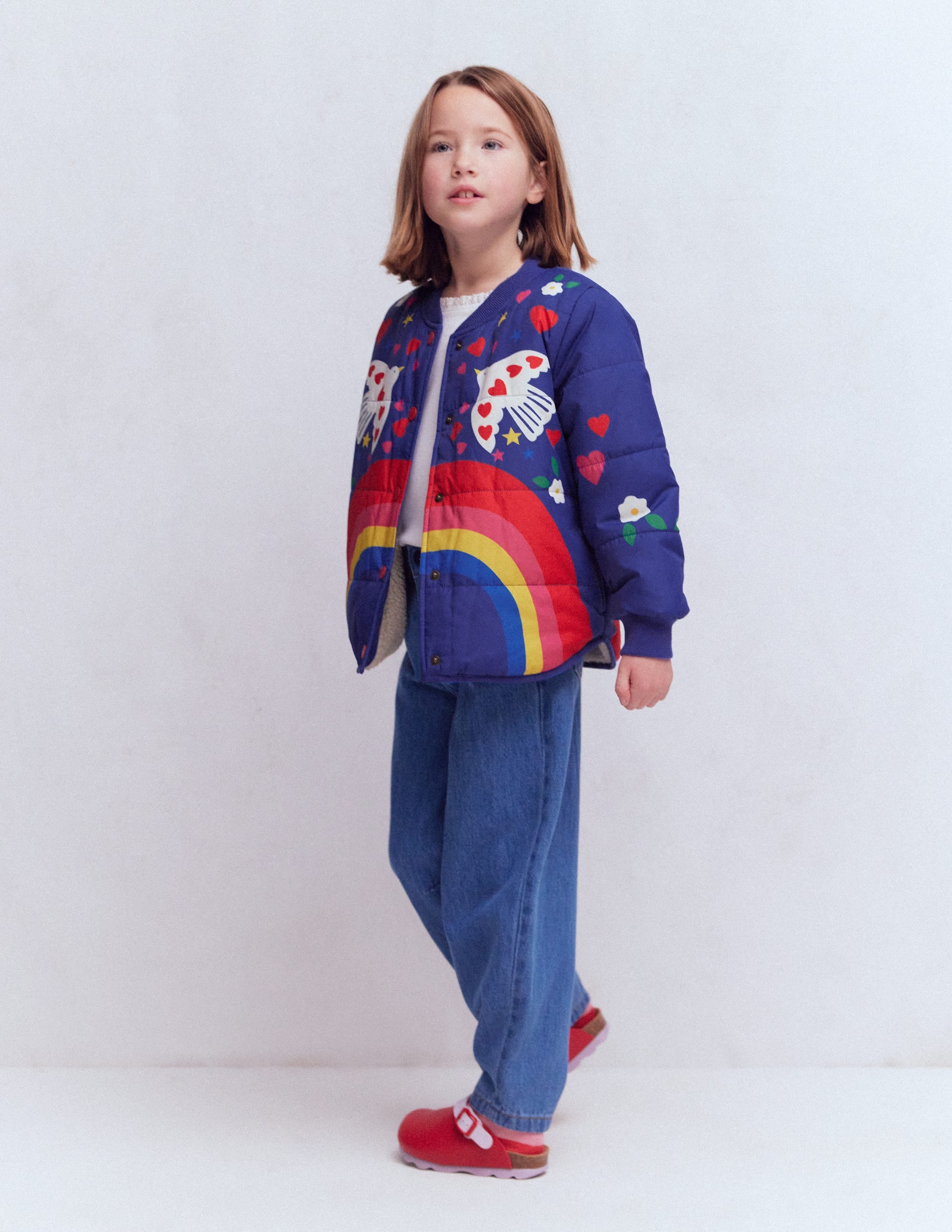 Lustige Bomberjacke-Marineblau Regenbogen-Design - Image 2