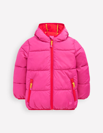 Applique Padded Coat-Pink Sun Wave-1