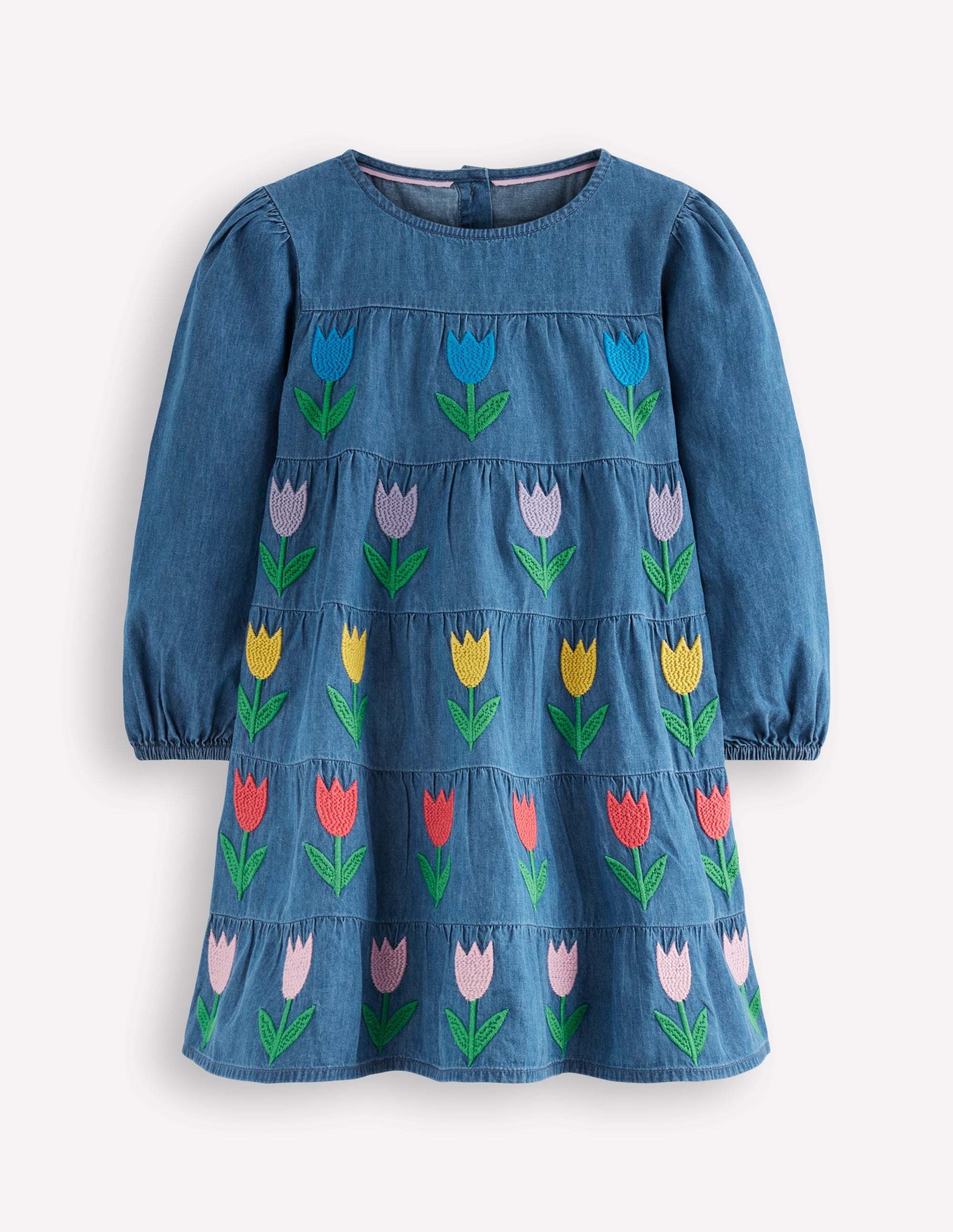 Twirly Woven Dress-Mid Vintage Tulips - Image 1