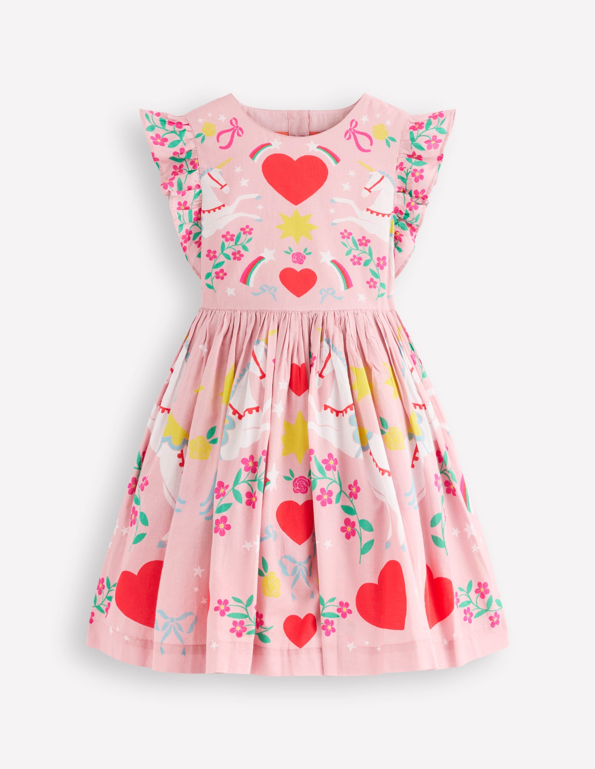 Kleid mit Herz-Cut-out am Rücken-Kaugummirosa Einhorn - Image 2