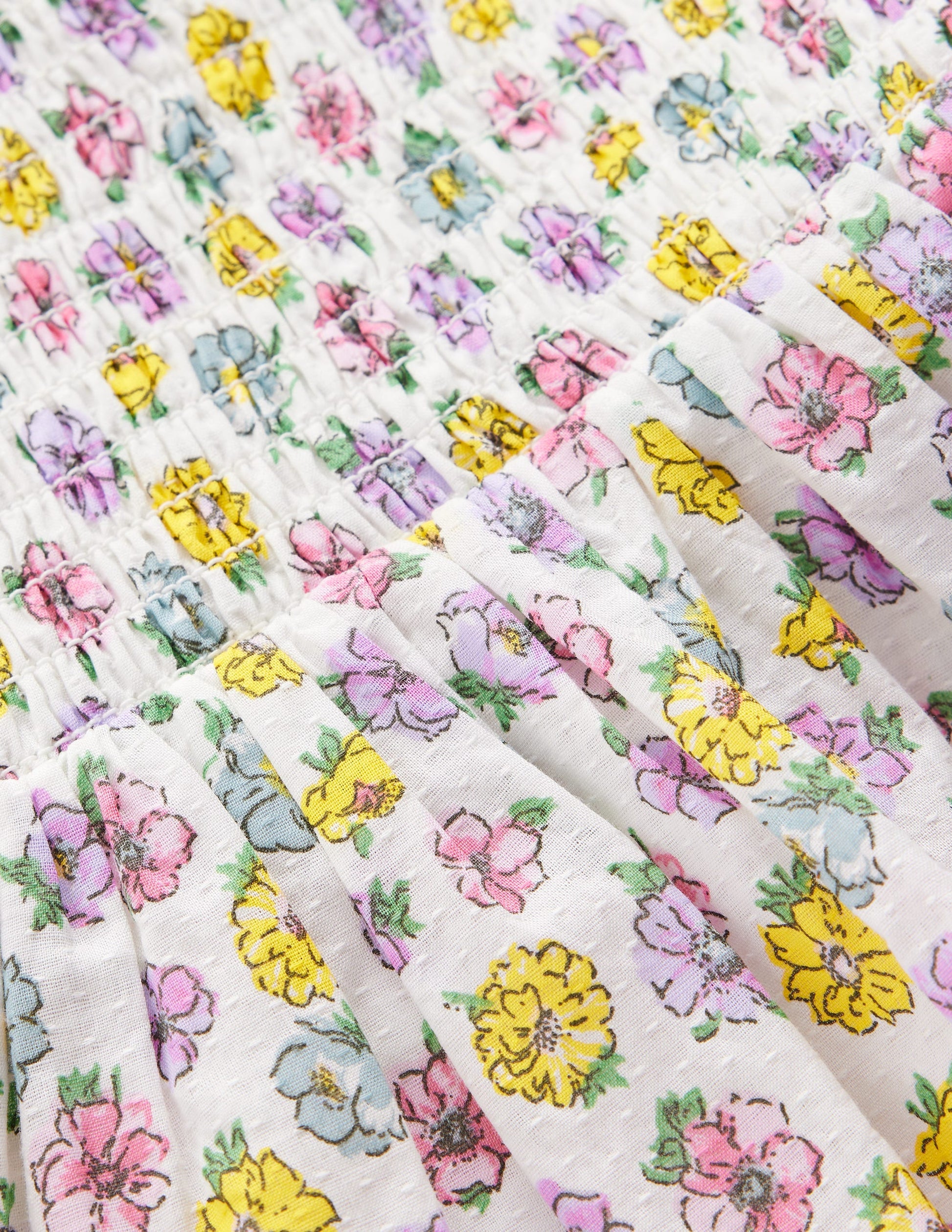 Gewebtes Stufenkleid mit Spitze-Sanftes Naturweiß Rosa-4