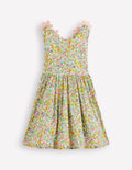 Robe fun à bretelles croisées dans le dos-Motif Florabunda ivoire doux