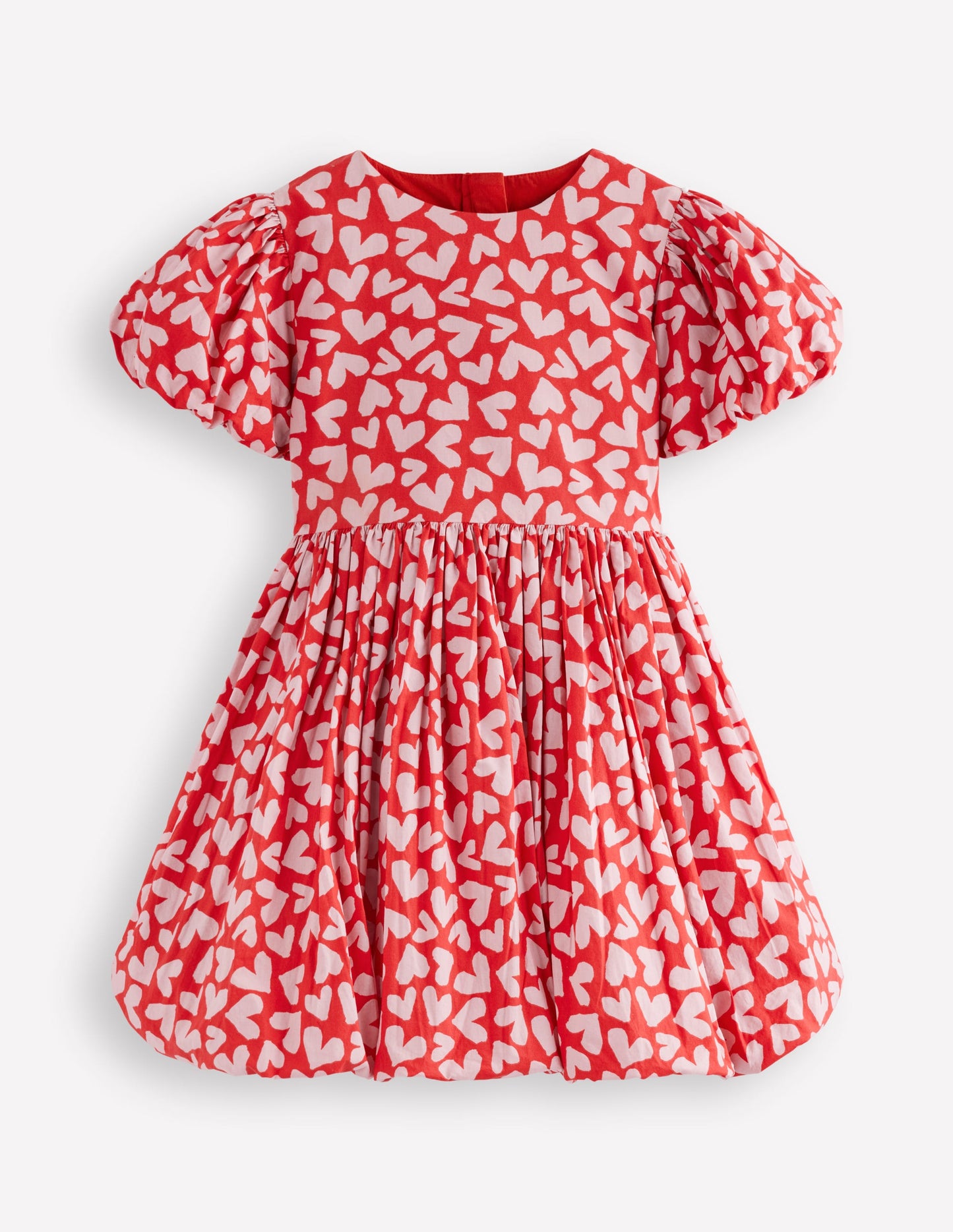 Kleid mit Ballonsaum-Rot Herzen