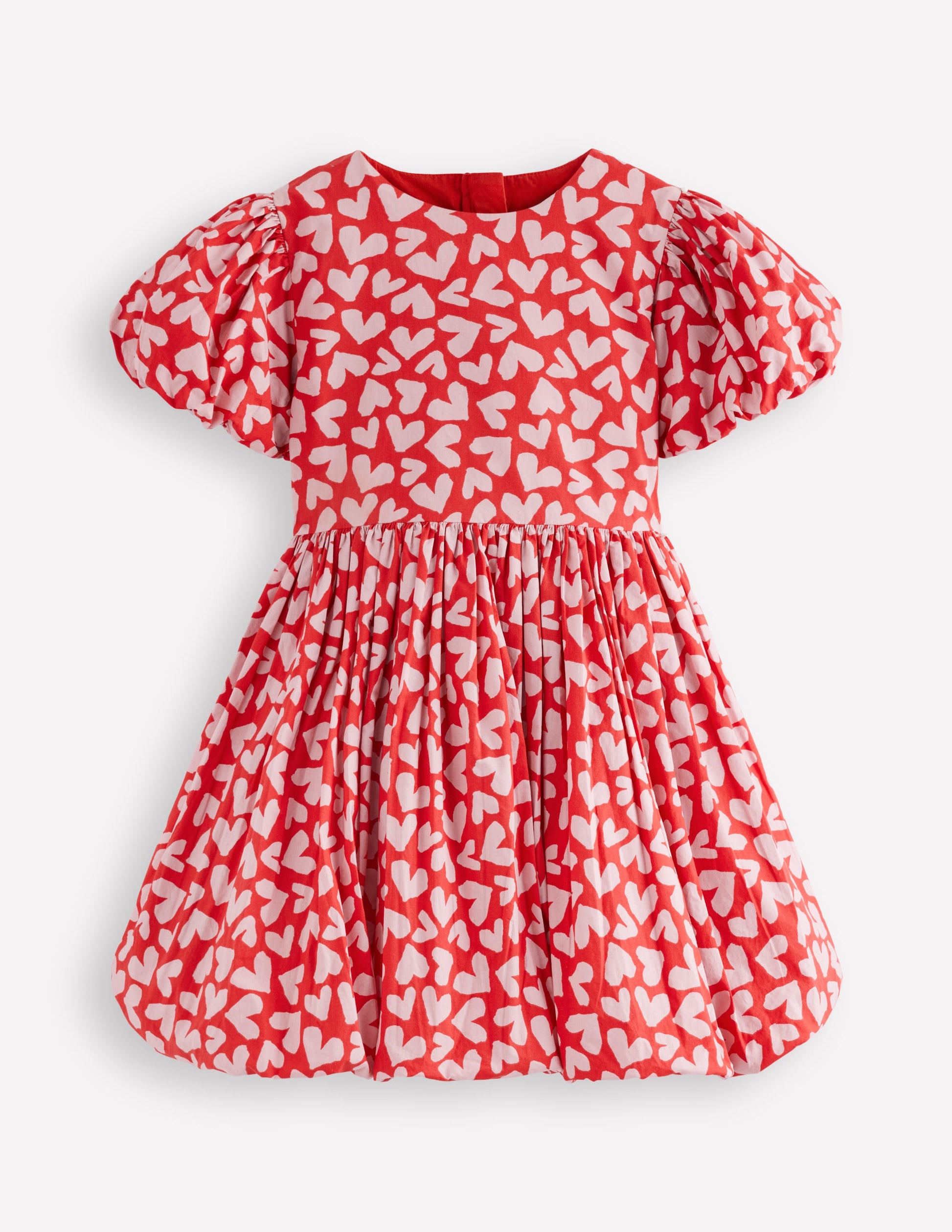 Kleid mit Ballonsaum-Rot Herzen-2