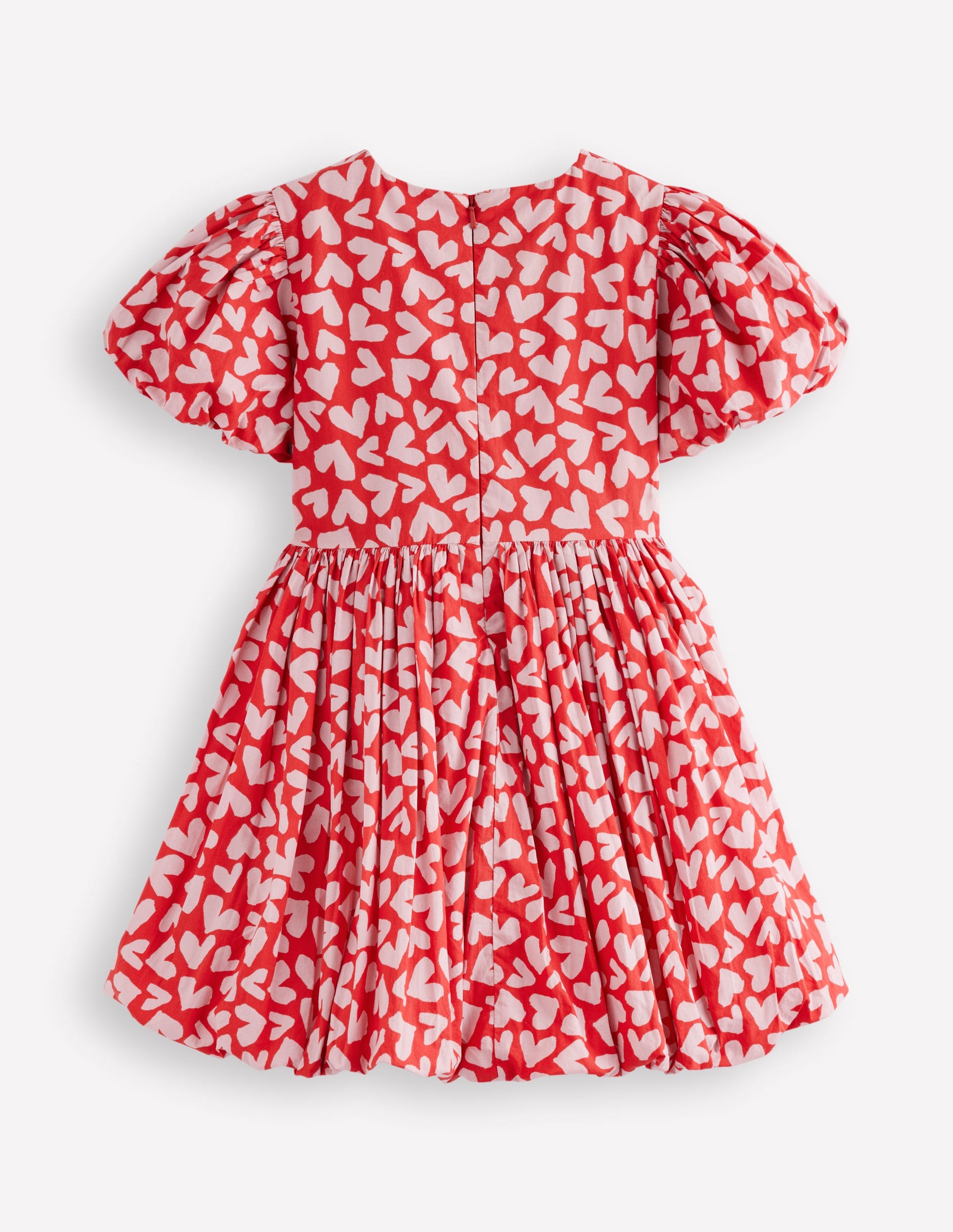Kleid mit Ballonsaum-Rot Herzen-3