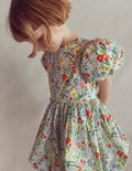 Kleid mit Ballonsaum-Geißblatt Blütenrebe