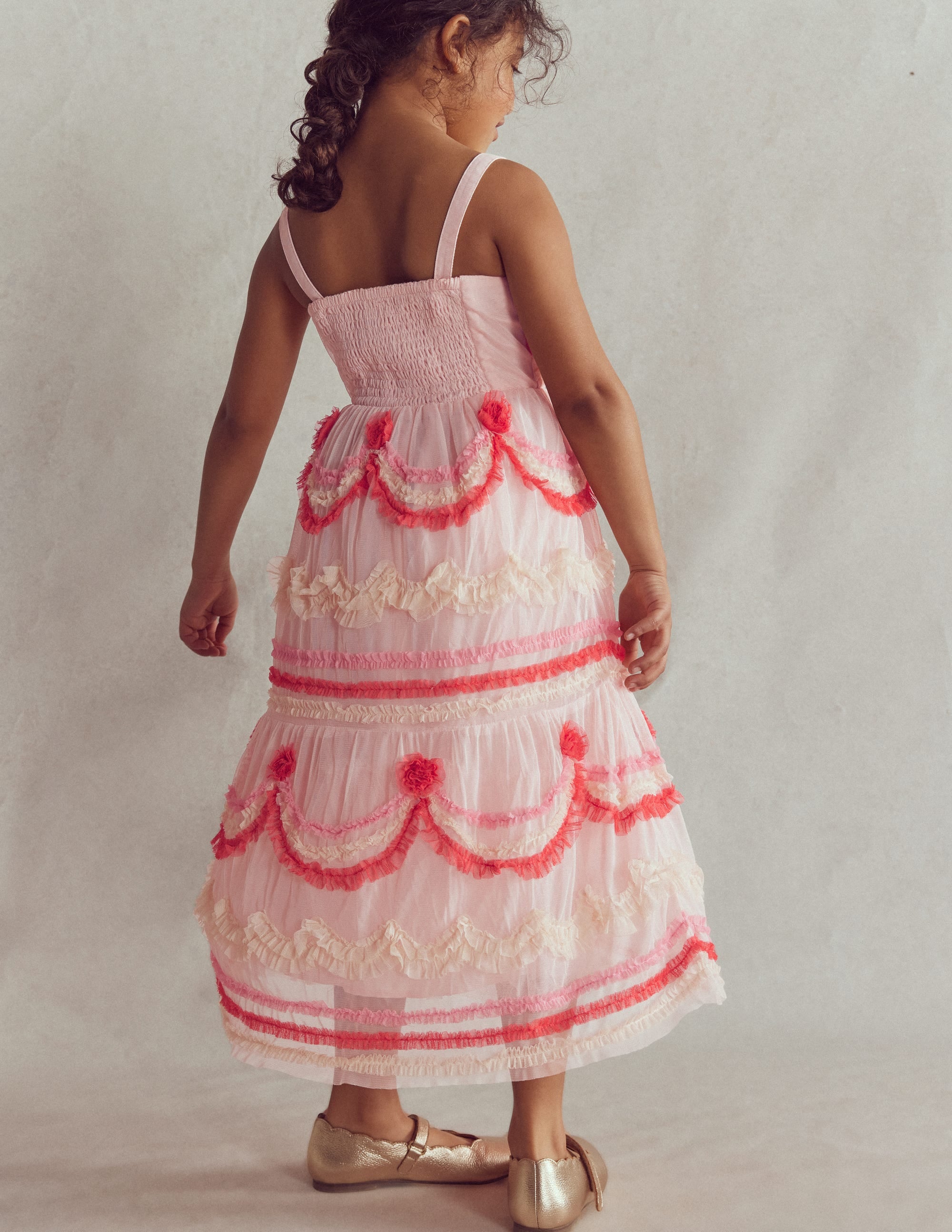 Gestuftes Tüllkleid mit Kuchendesign-Kreiderosa Tortendesign - Image 2