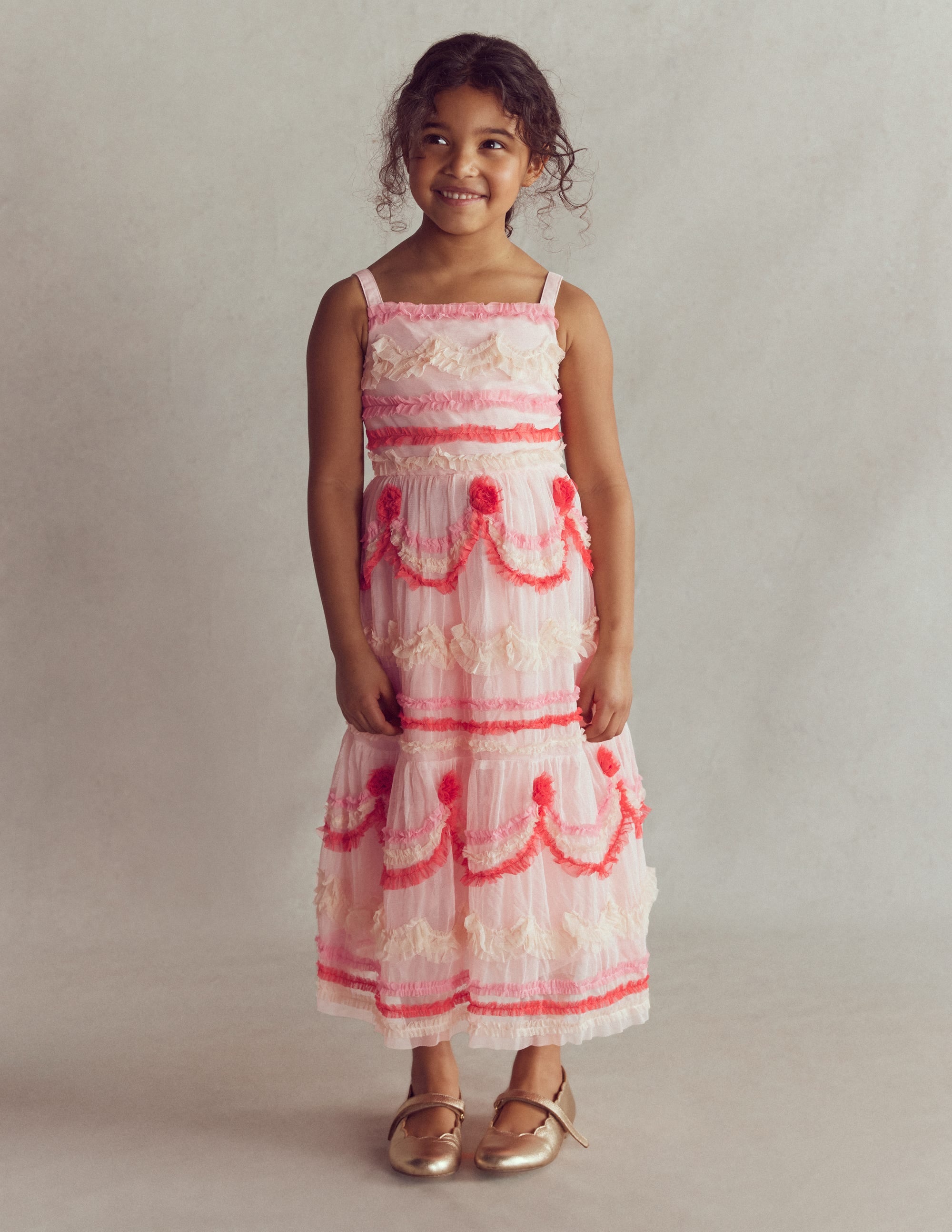 Gestuftes Tüllkleid mit Kuchendesign-Kreiderosa Tortendesign - Image 3