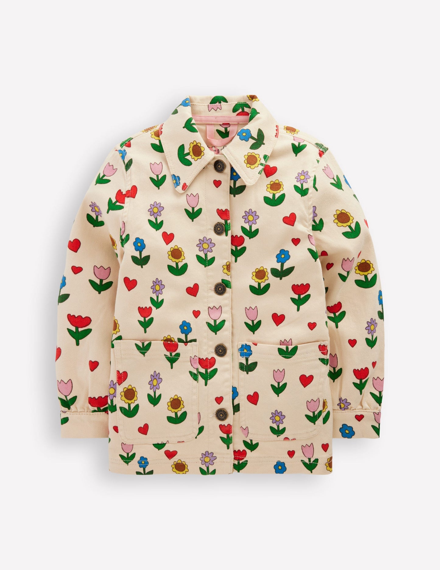 Jeansjacke-Naturweiß Sonnenblumen Garten