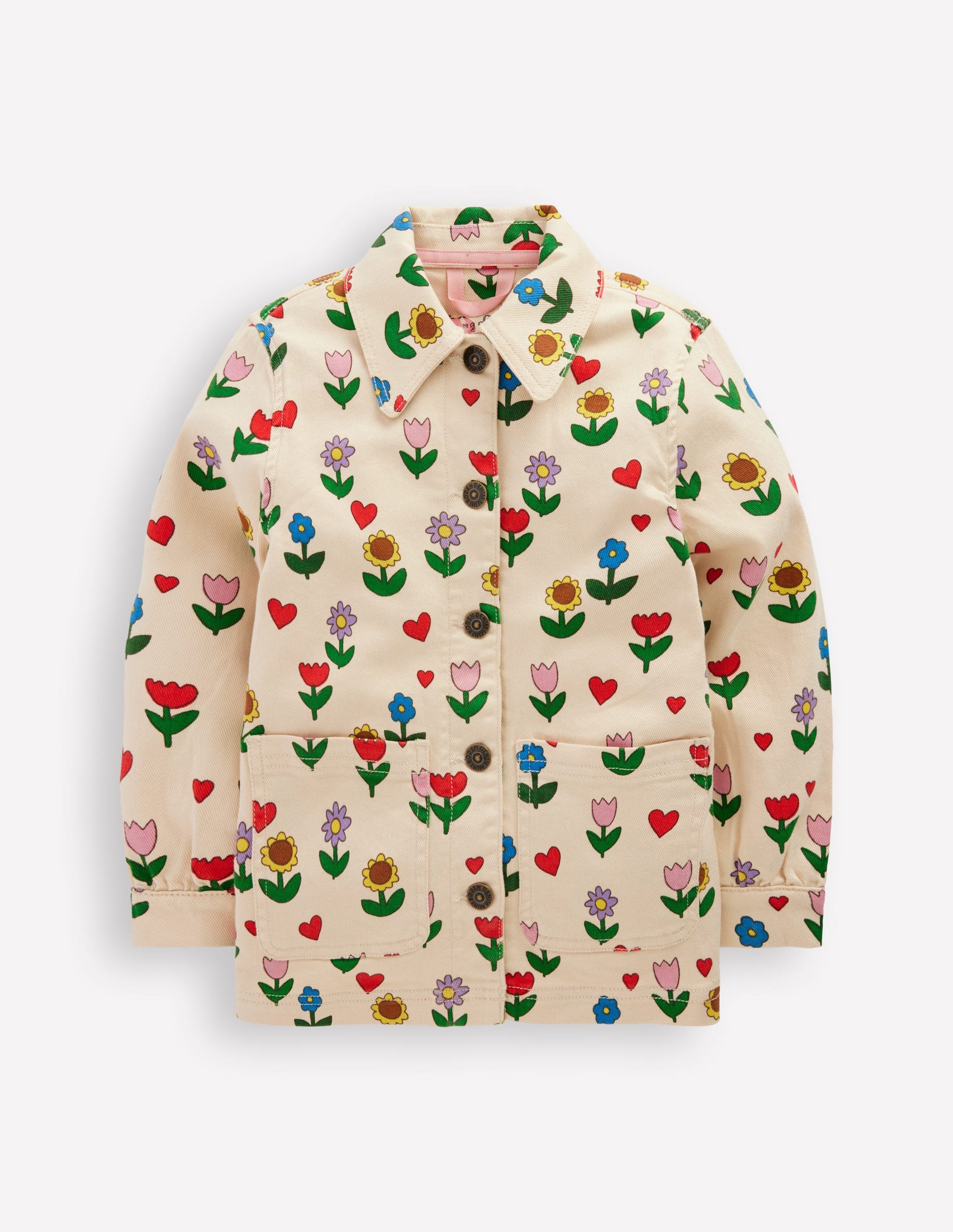 Jeansjacke-Naturweiß Sonnenblumen Garten-5