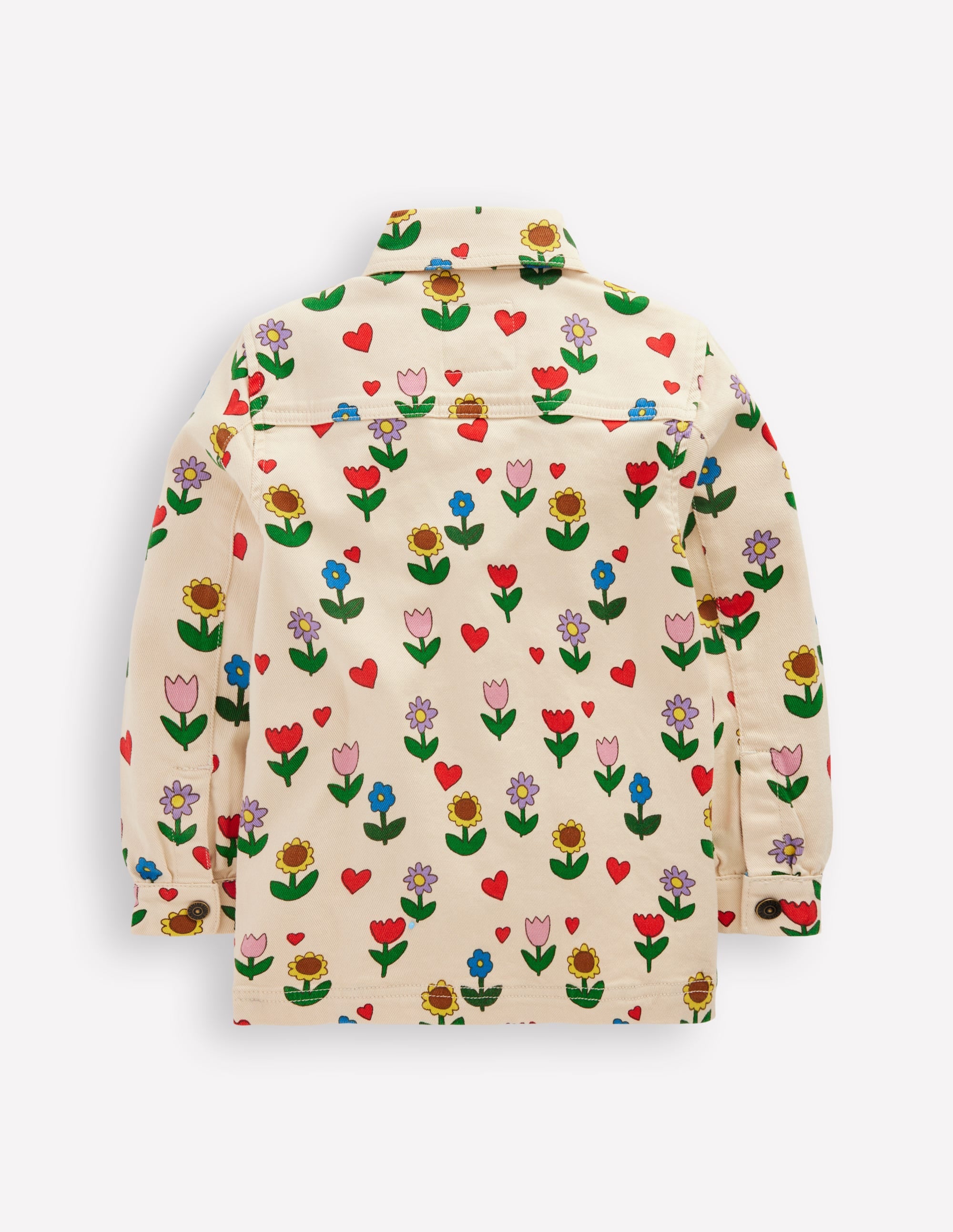 Jeansjacke-Naturweiß Sonnenblumen Garten - Image 5