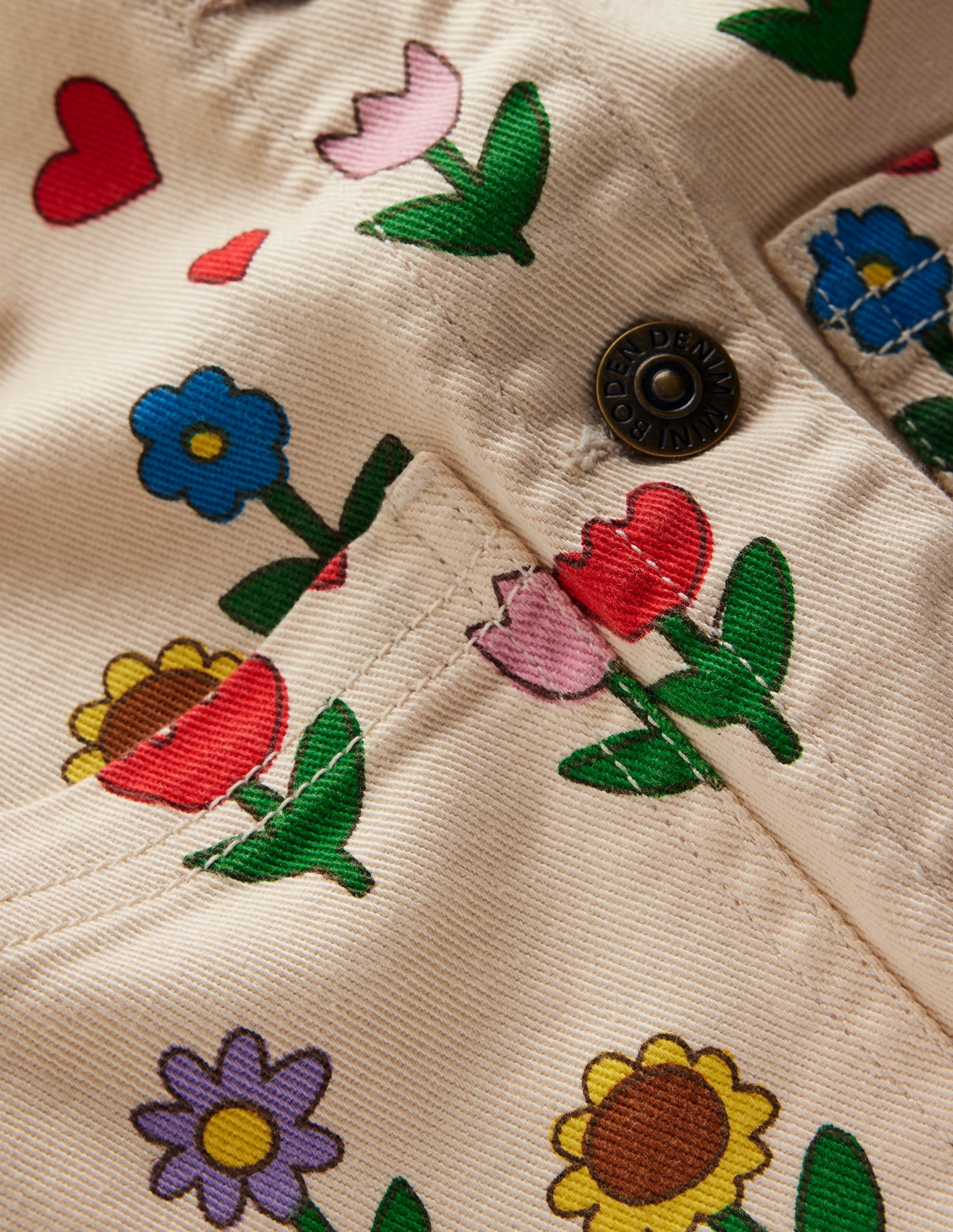 Jeansjacke-Naturweiß Sonnenblumen Garten - Image 6