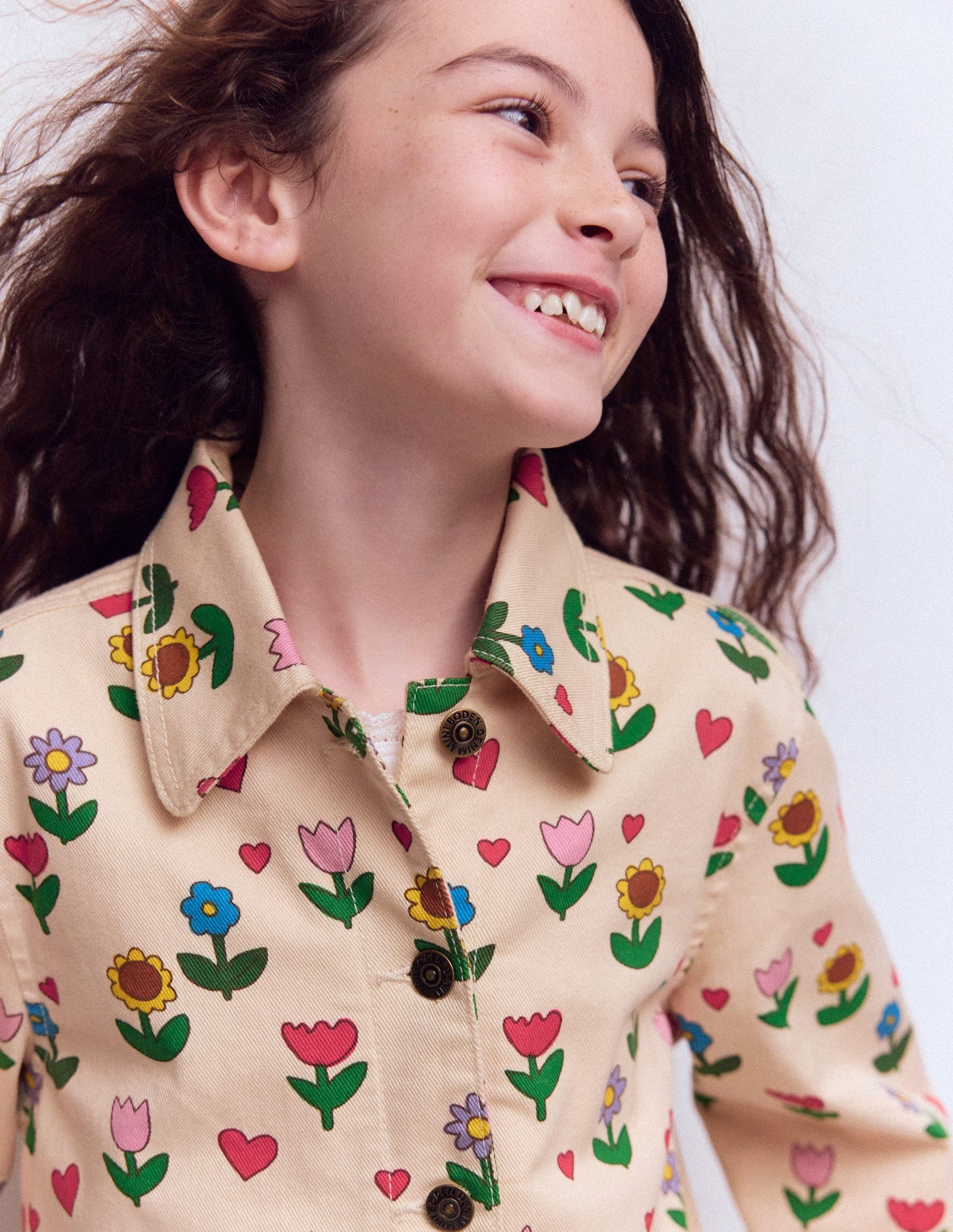 Jeansjacke-Naturweiß Sonnenblumen Garten