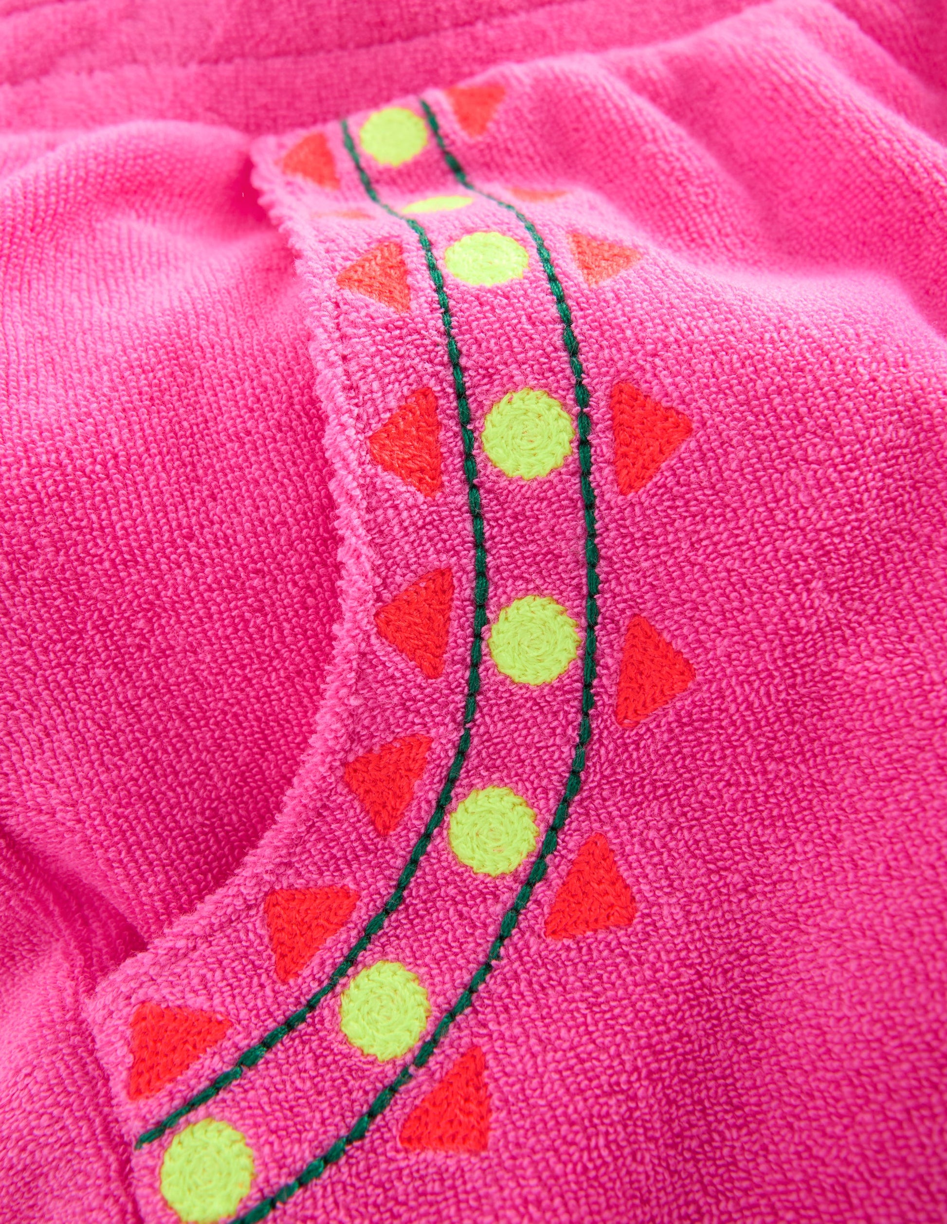 Pantalon droit en éponge-Rose brodé-5