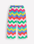 Straight Towelling Trousers-Multi Wave Stripe