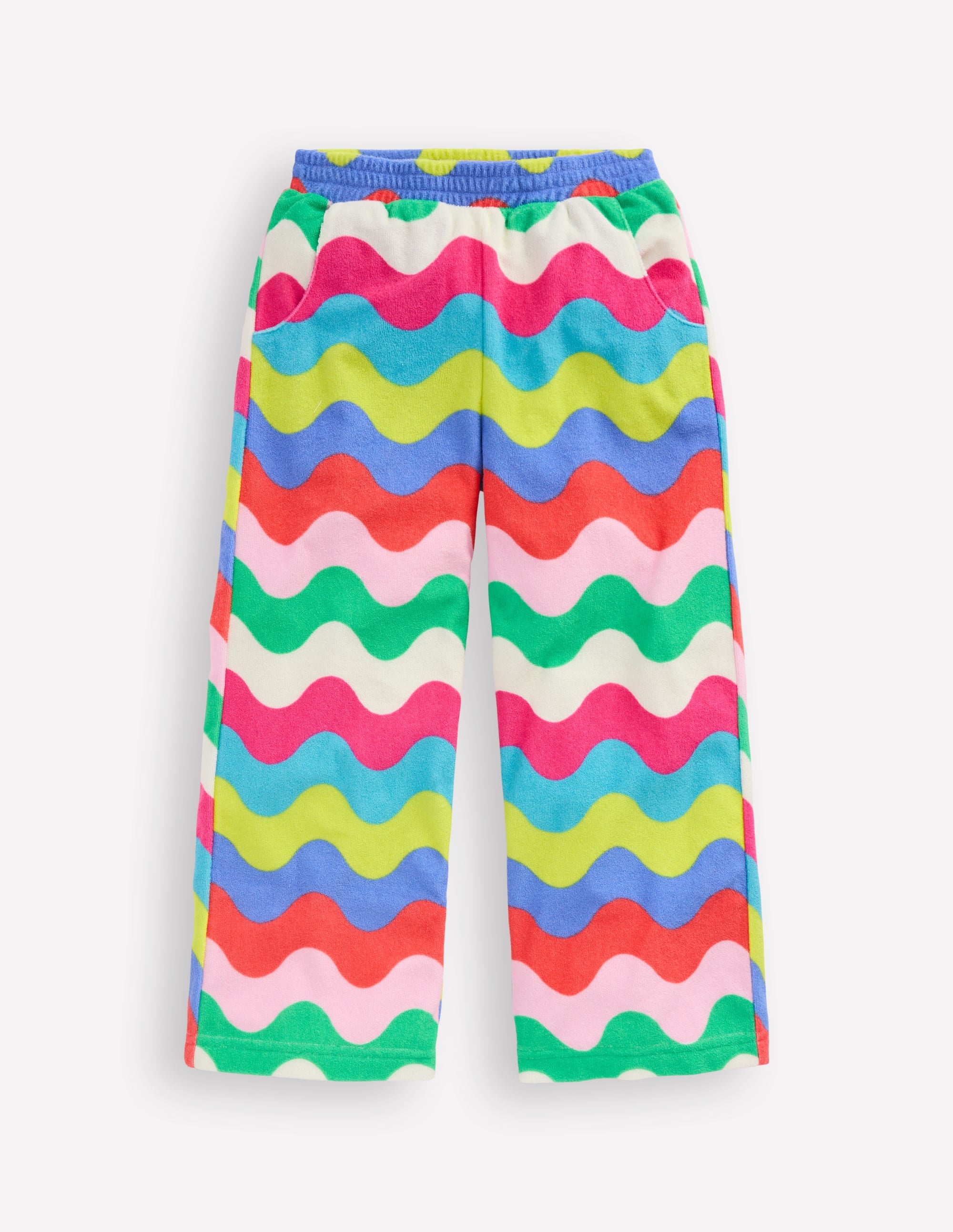 Frottee-Hose mit geradem Bein-Bunt Wellen Streifen - Image 1