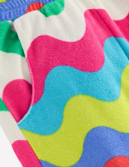 Frottee-Hose mit geradem Bein-Bunt Wellen Streifen-3