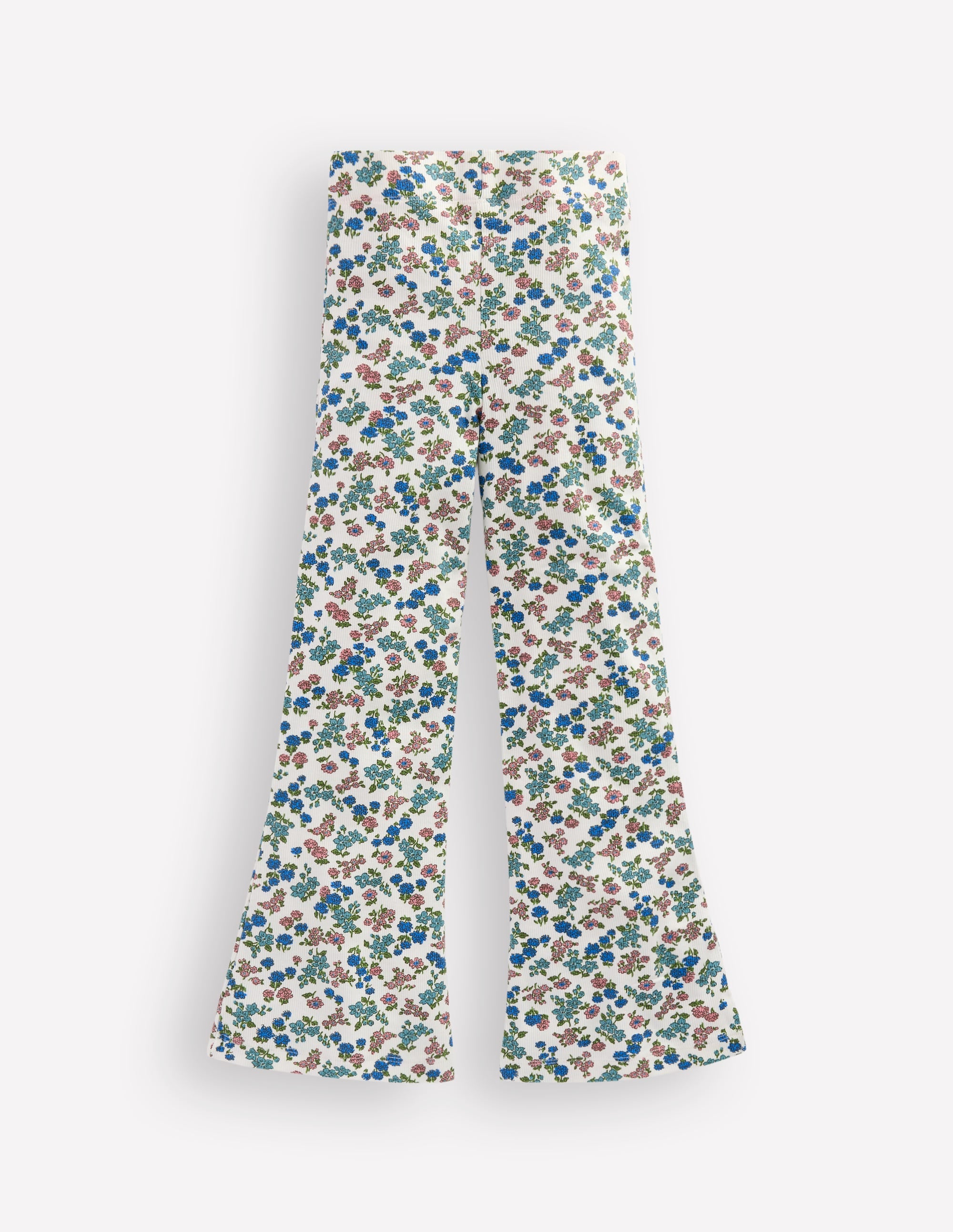 Legging côtelé évasé-Motif floral ivoire doux - Image 2