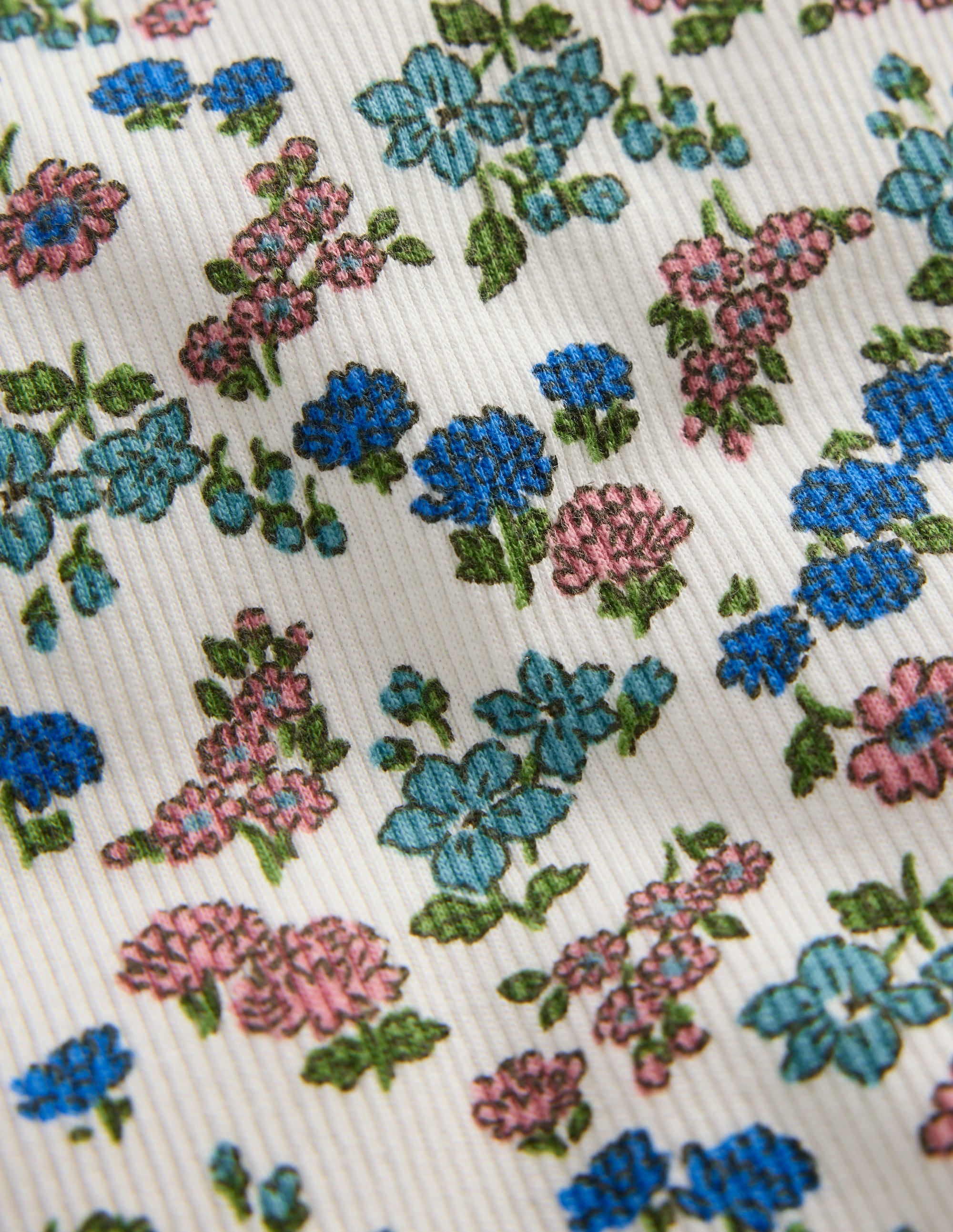 Legging côtelé évasé-Motif floral ivoire doux - Image 3