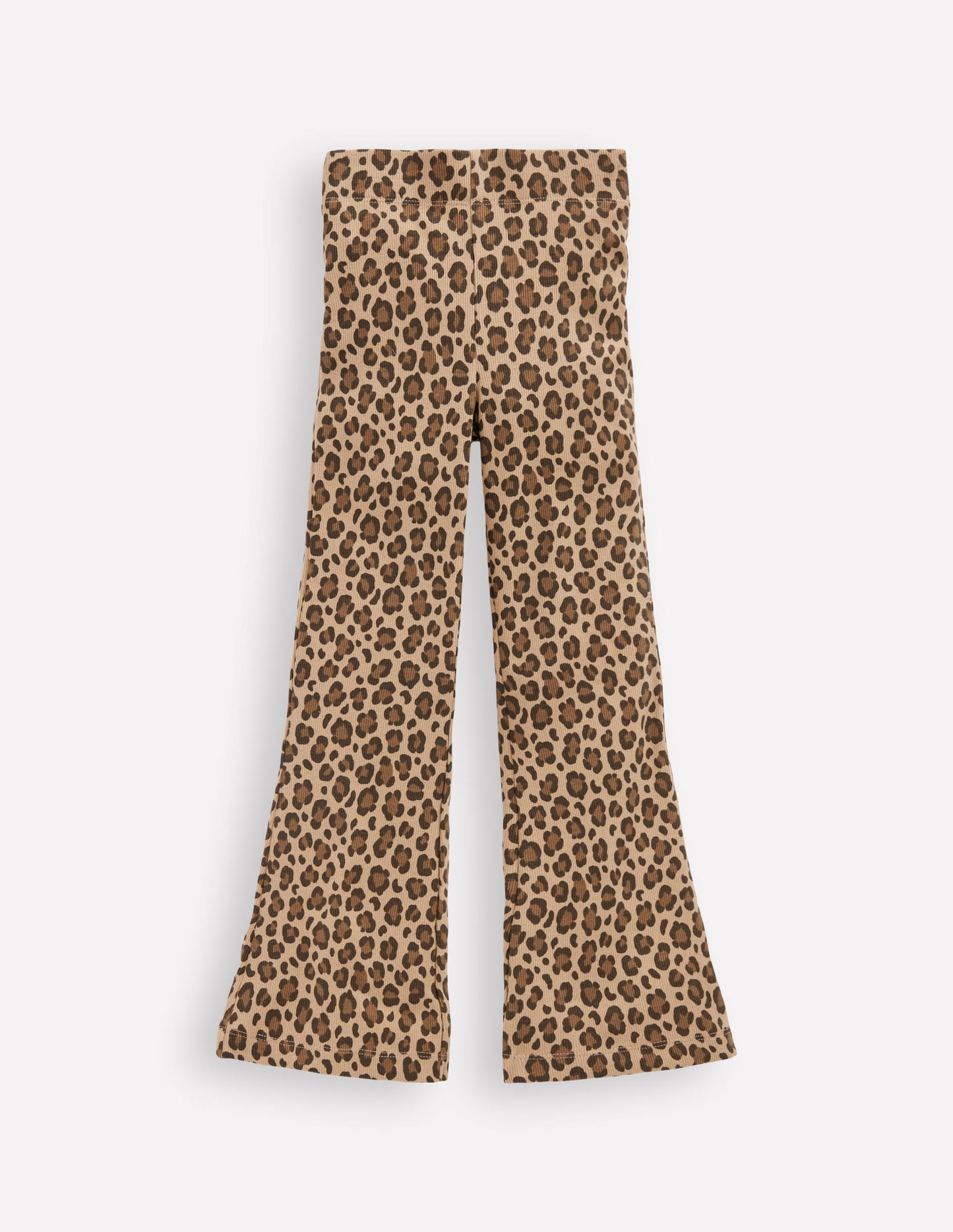 Gerippte, ausgestellte Leggings-Mohair, Leopardenmuster