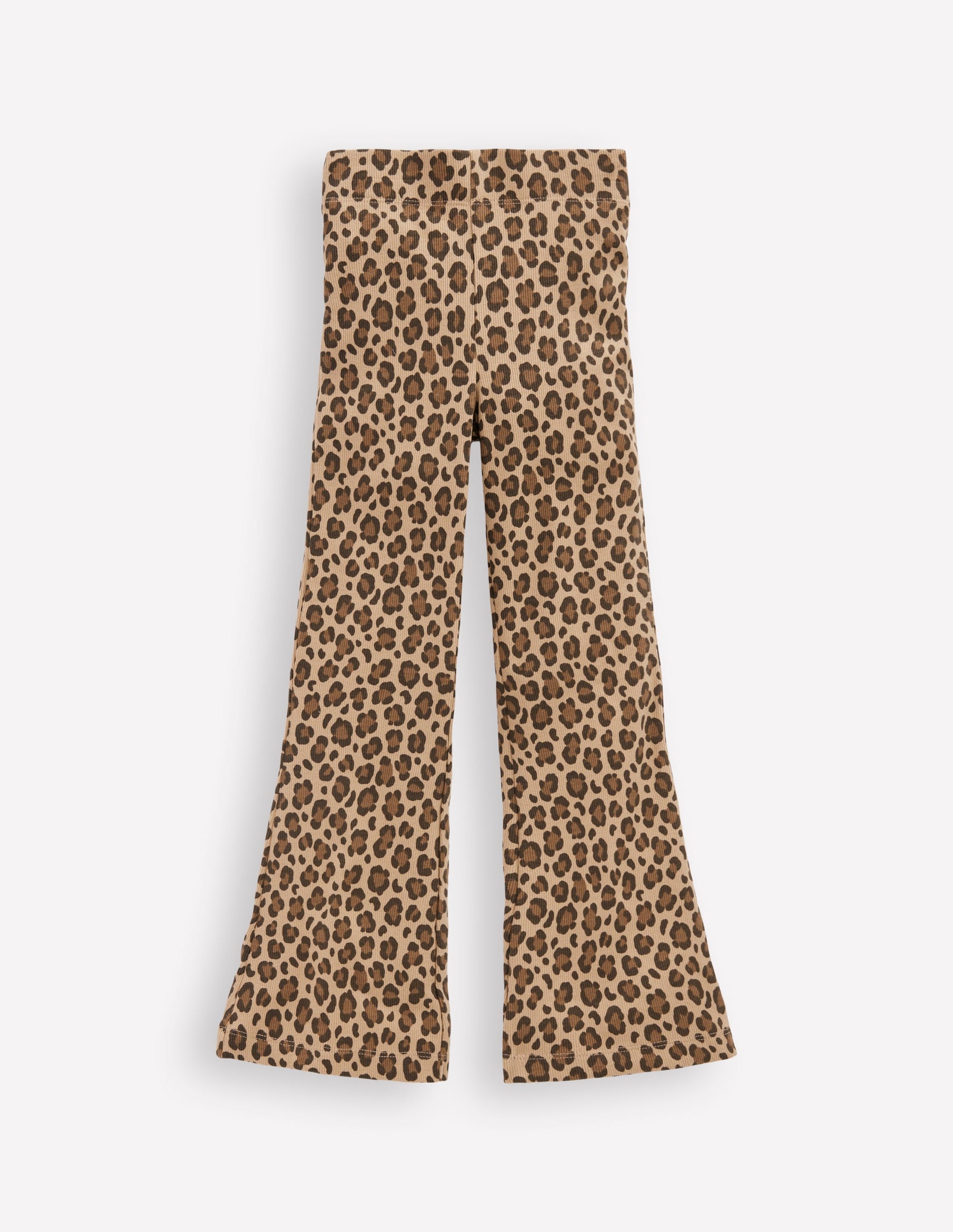Gerippte, ausgestellte Leggings-Mohair, Leopardenmuster-1