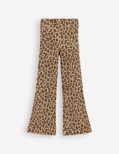 Gerippte, ausgestellte Leggings-Mohair, Leopardenmuster-1
