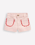 Shorts mit aufgesetzten Taschen-Rosa Drillich Streifen