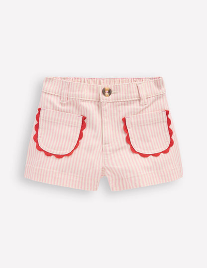 Patch Pocket Shorts-Pink Ticking Stripe-1